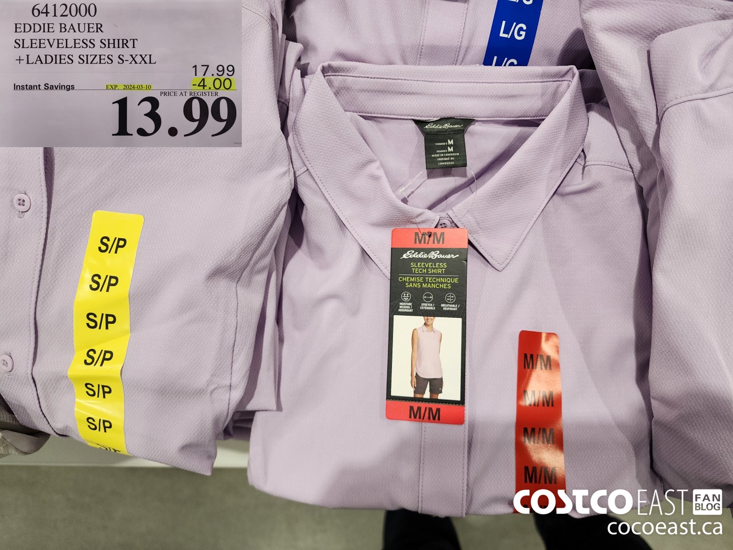 6412000 EDDIE BAUER SLEEVELESS SHIRT +LADIES SIZES S-XXL ($4.00 INSTANT SAVINGS EXPIRES ON 2024-03-10) $13.99