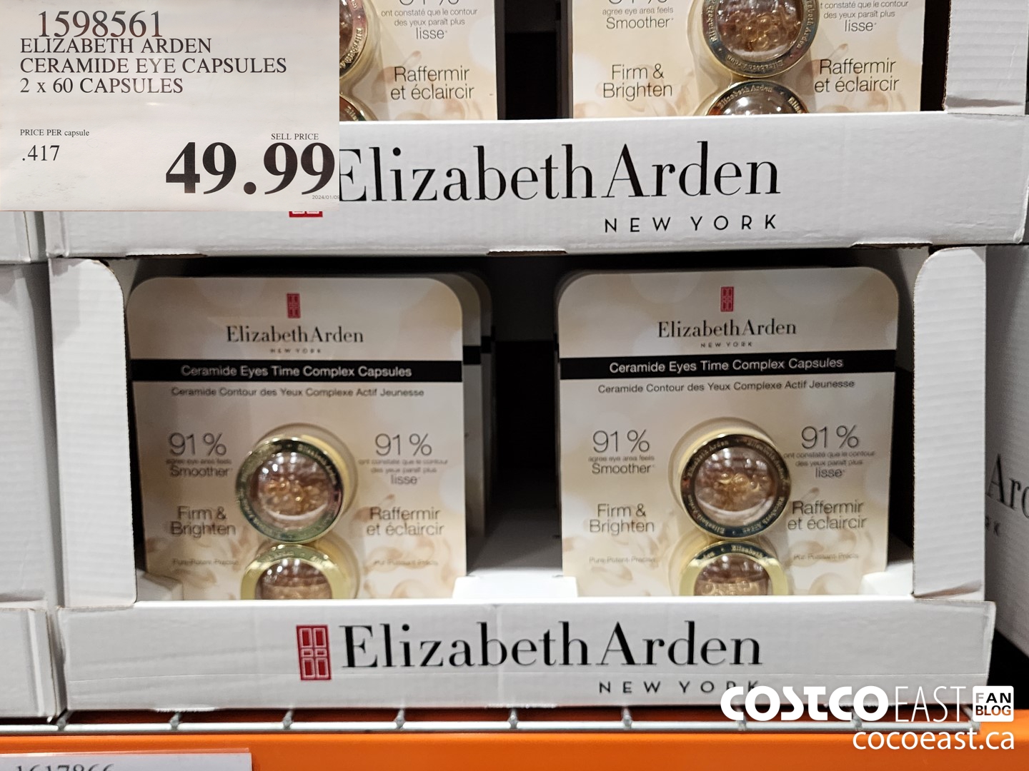 1598561 ELIZABETH ARDEN CERAMIDE EYE CAPSULES 2 x 60 CAPSULES $49.99