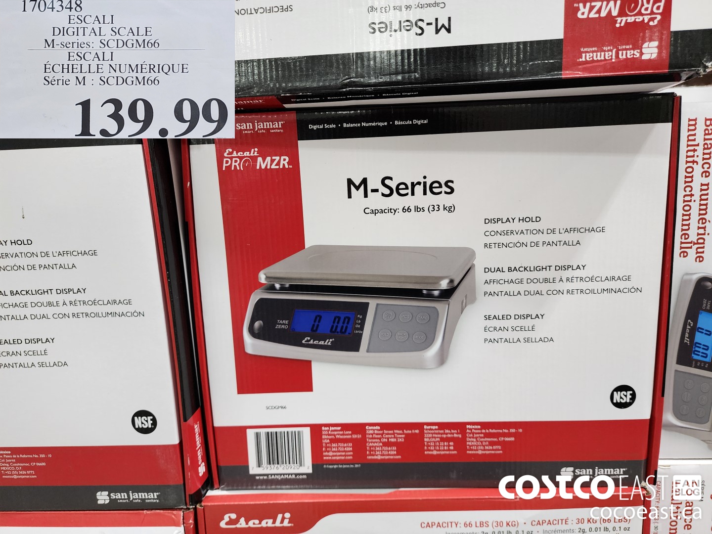 1704348 ESCALI DIGITAL SCALE M-series: SCDGM66 $139.99