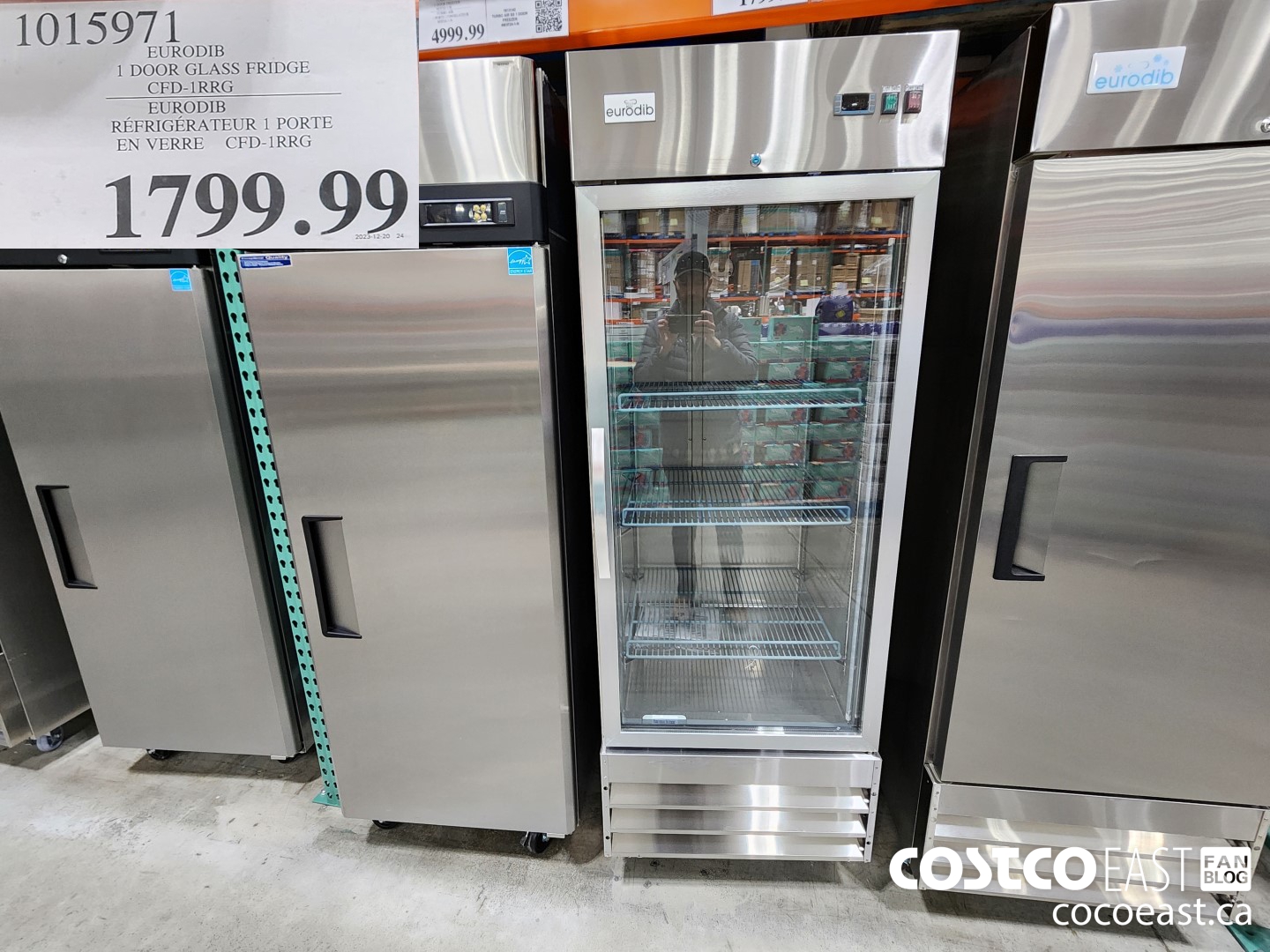 1015971 EURODIB 1 DOOR GLASS FRIDGE CED-1RRG $1799.99