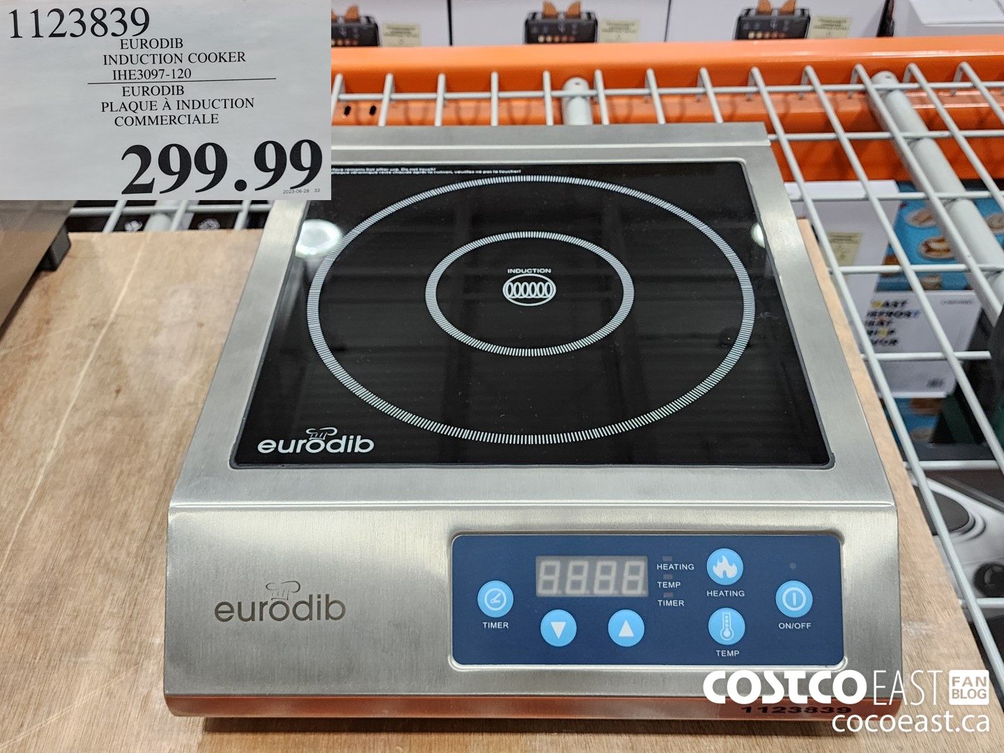1123839 EURODIB INDUCTION COOKER THE3097-120 $299.99