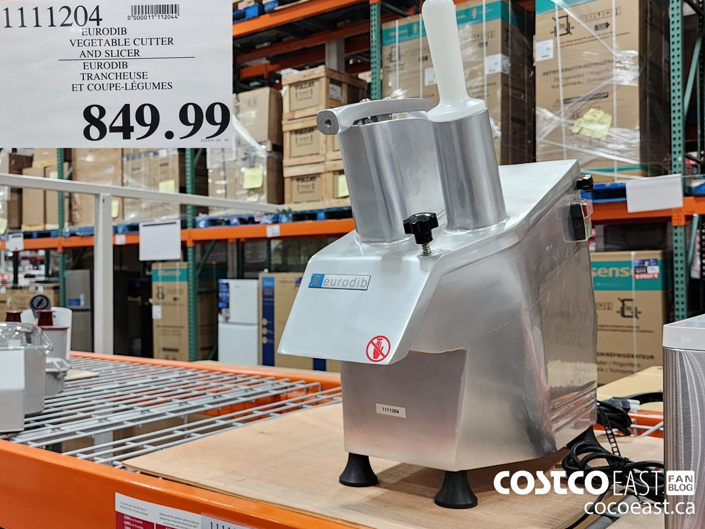 1111204 EURODIB VEGETABLE CUTTER AND SLICER $849.99