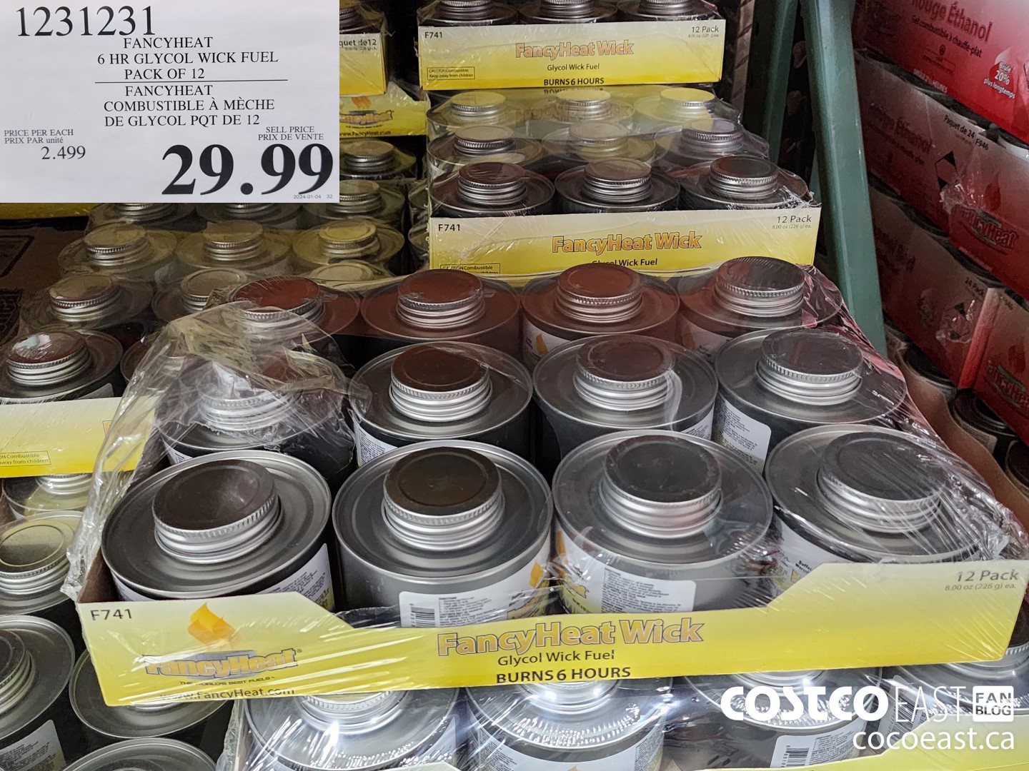 1231231 FANCYHEAT 6 HR GLYCOL WICK FUEL PACK OF 12 $29.99