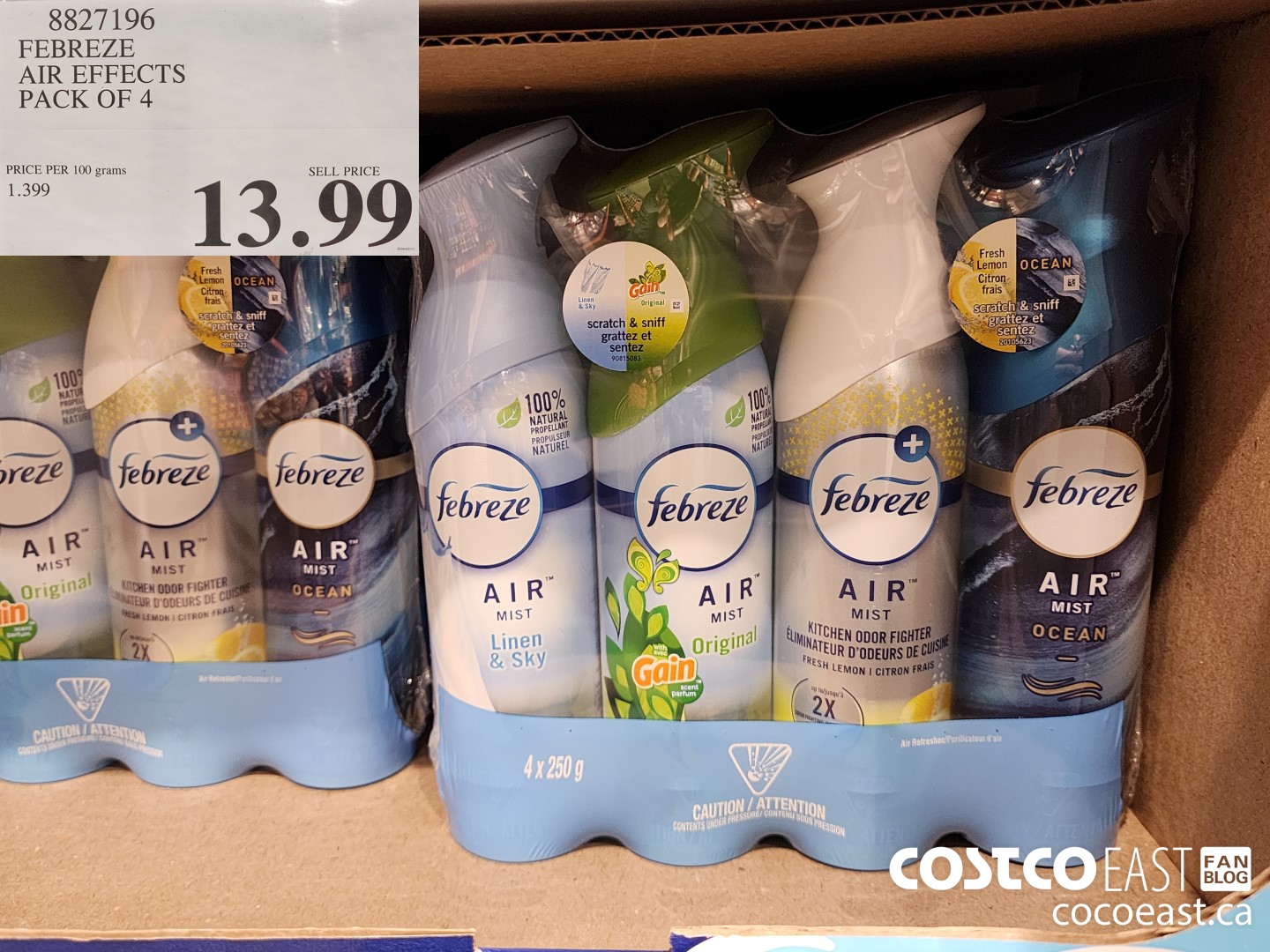 8827196 FEBREZE AIR EFFECTS PACK OF 4 $13.99