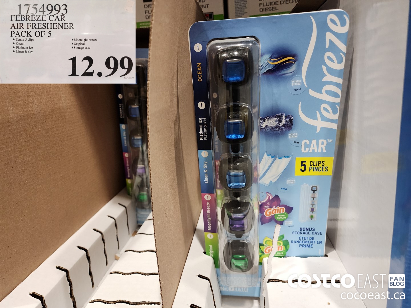 1754993 FEBREZE CAR AIR FRESHENER PACK OF 5 $12.99