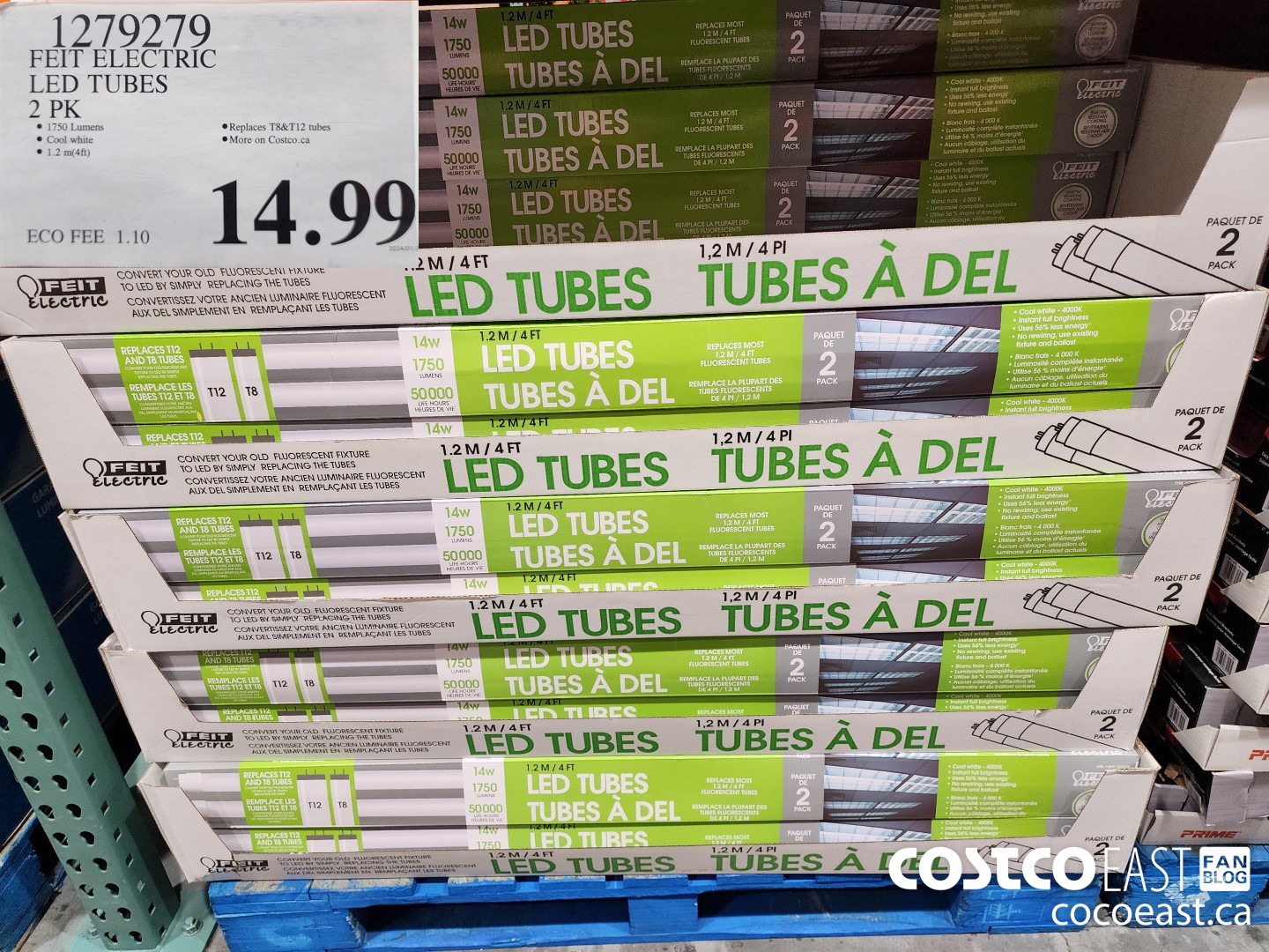 1279279 FEIT ELECTRIC LED TUBES 2 PK $14.99