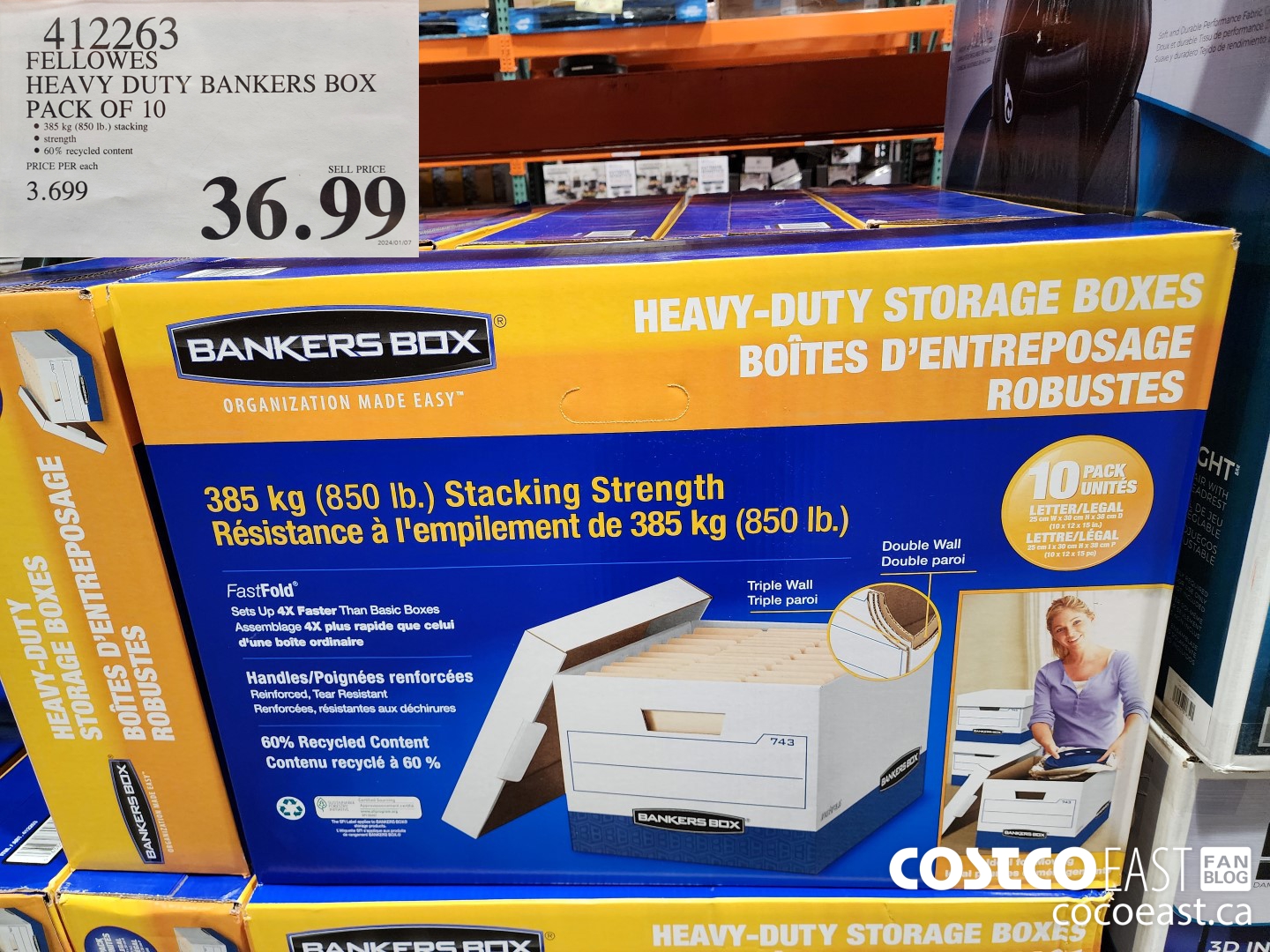 412263 FELLOWES HEAVY DUTY BANKERS BOX PACK OF 10 $36.99