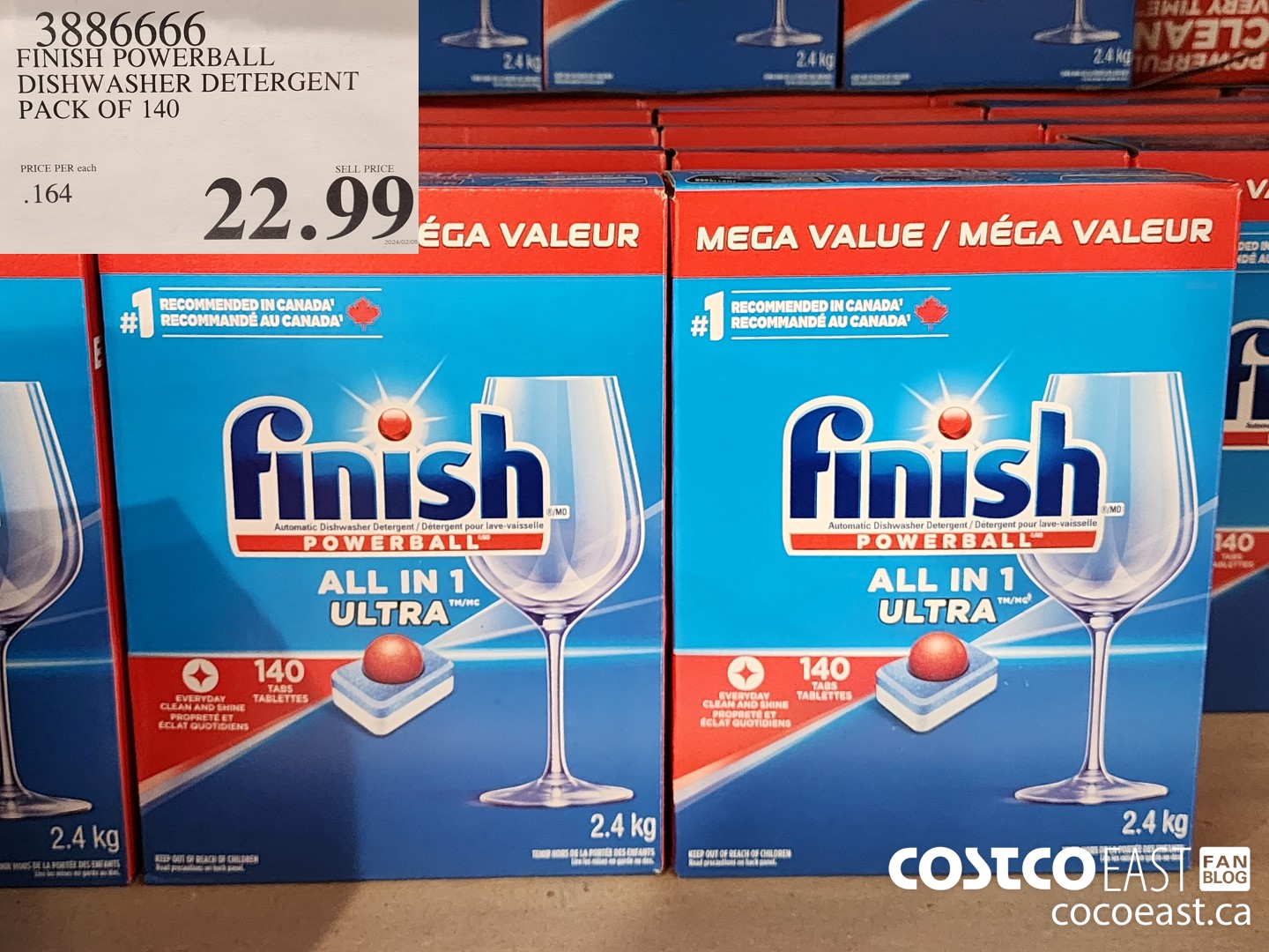 3886666 FINISH POWERBALL DISHWASHER DETERGENT PACK OF 140 $22.99