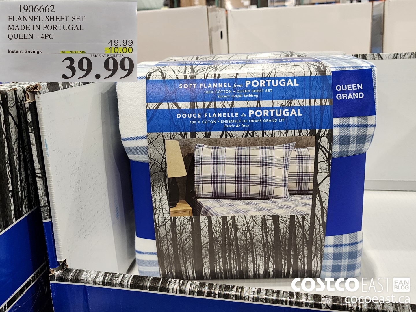 1906662 FLANNEL SHEET SET MADE IN PORTUGAL QUEEN - 4PC ($10.00 INSTANT SAVINGS EXPIRES ON 2024-02-04) $39.99