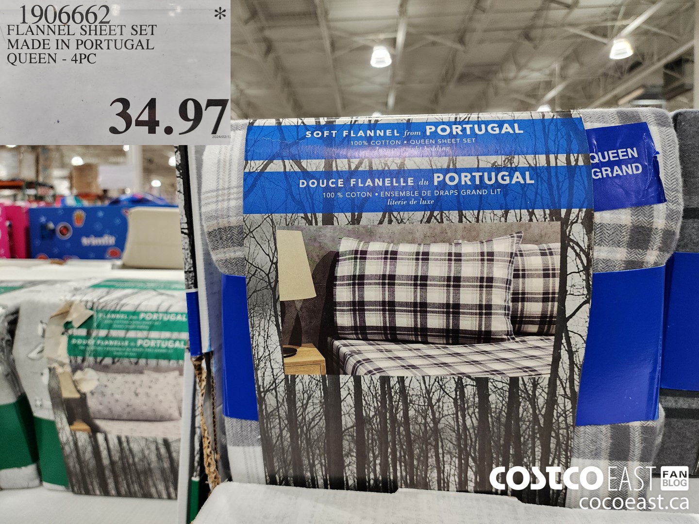 1906662 FLANNEL SHEET SET MADE IN PORTUGAL QUEEN - 4PC $34.97