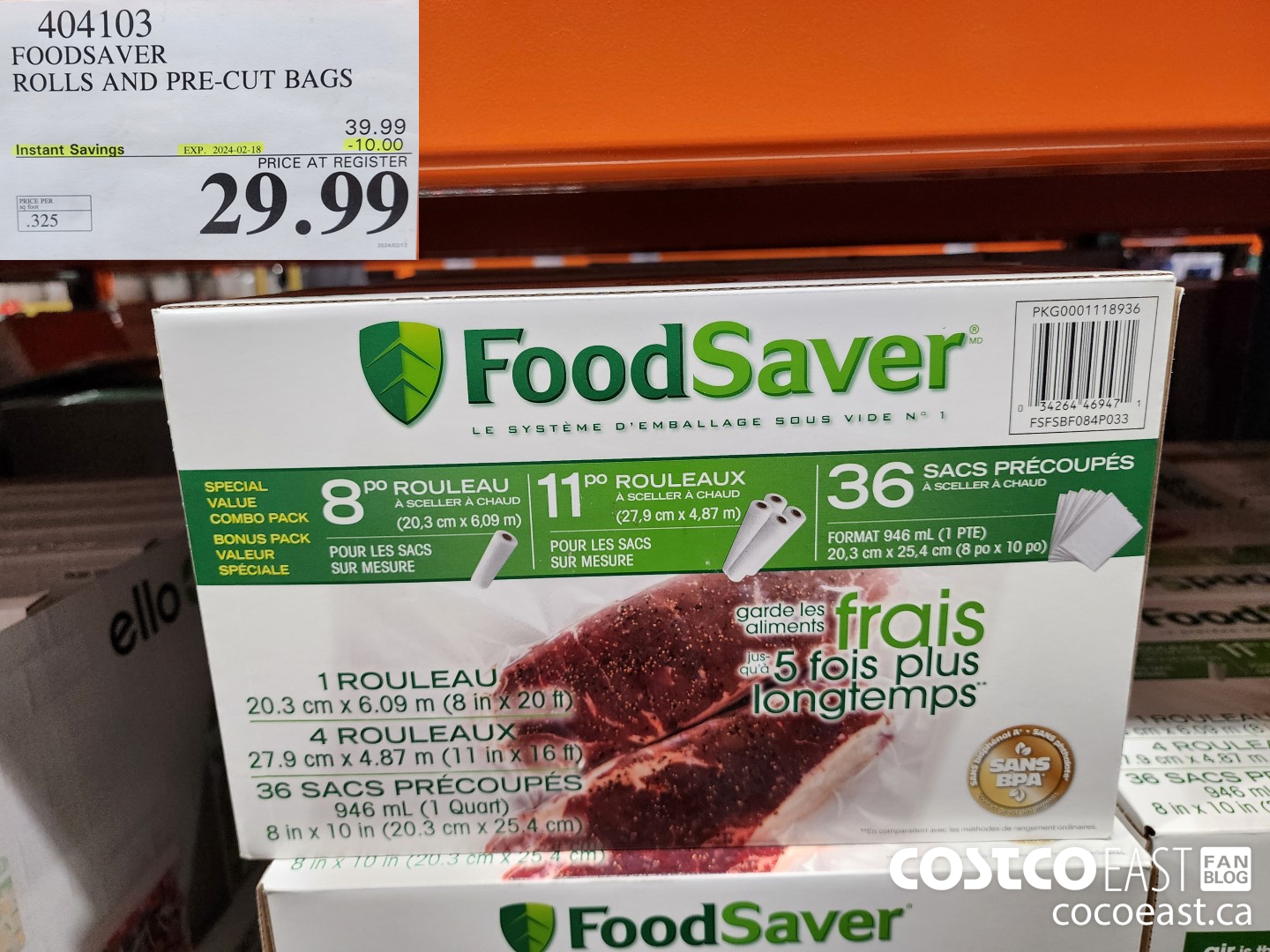 404103 FOODSAVER ROLLS AND PRE-CUT BAGS ($10.00 INSTANT SAVINGS EXPIRES ON 2024-02-18) $29.99