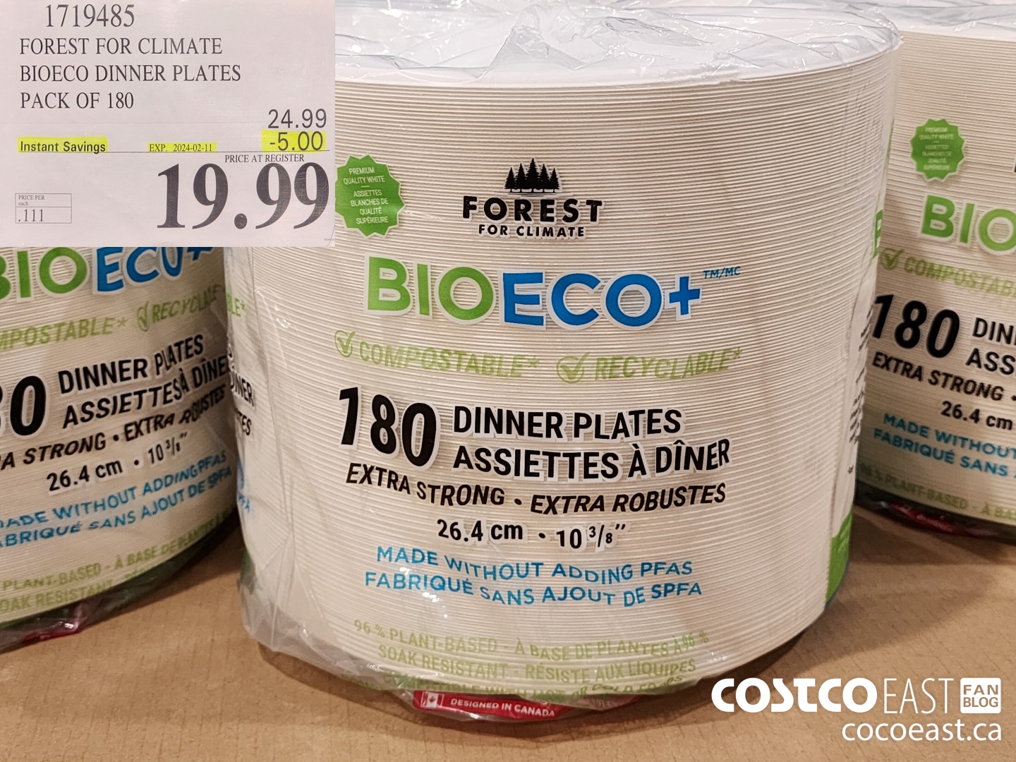 1719485 FOREST FOR CLIMATE BIOECO DINNER PLATES PACK OF 180 ($5.00 INSTANT SAVINGS EXPIRES ON 2024-02-11) $19.99