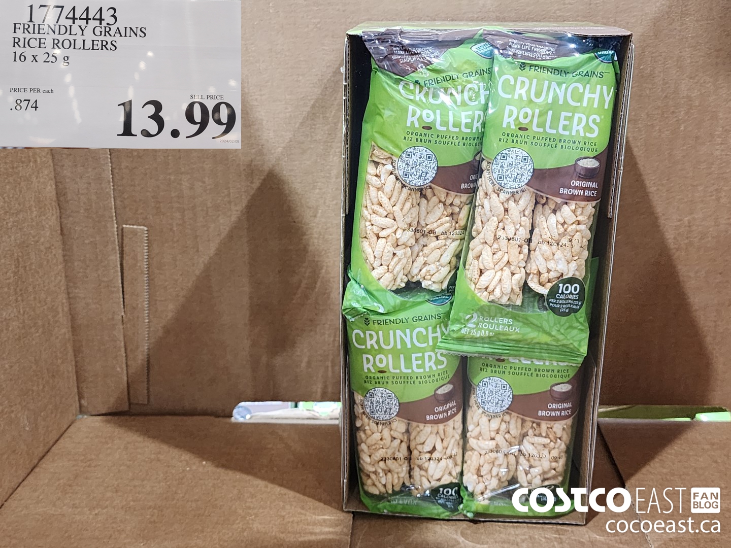 1774443 FRIENDLY GRAINS RICE ROLLERS 16 x 25 G $13.99