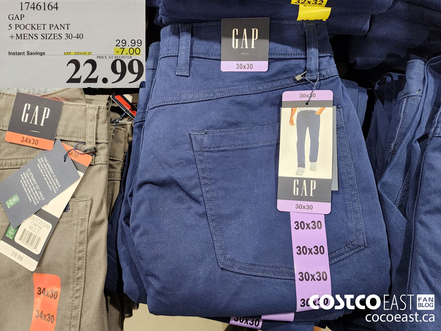 1746164 GAP 5 POCKET PANT +MENS SIZES 30-40 ($7.00 INSTANT SAVINGS EXPIRES ON 2024-02-25) $22.99