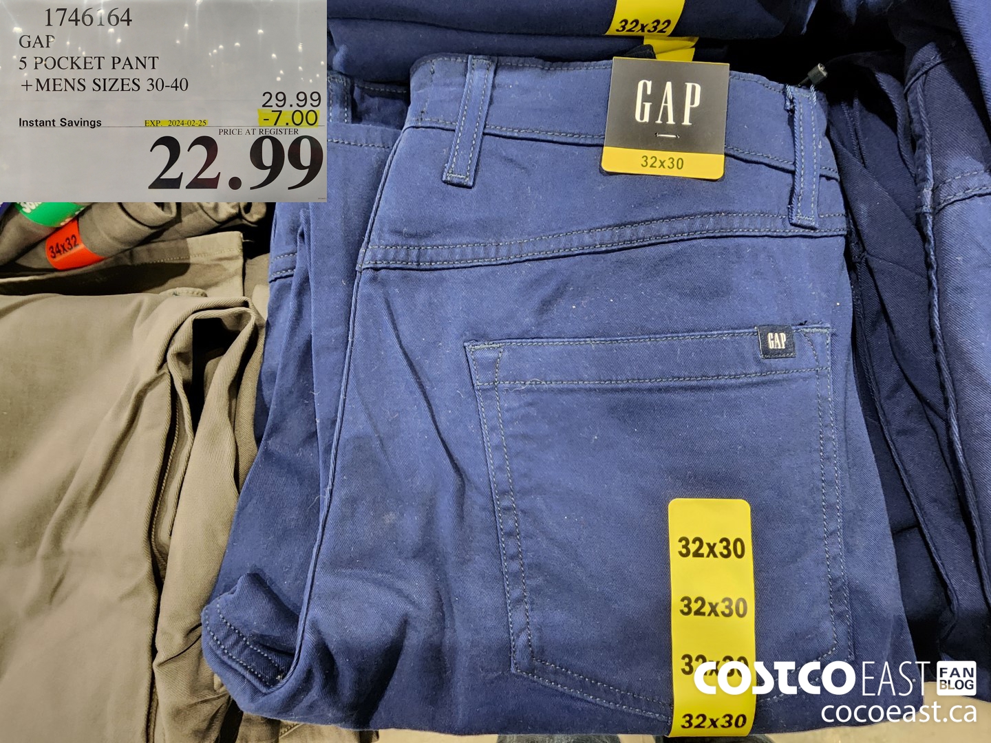 1746164 GAP 5 POCKET PANT +MENS SIZES 30-40 ($7.00 INSTANT SAVINGS EXPIRES ON 2024-02-25) $22.99