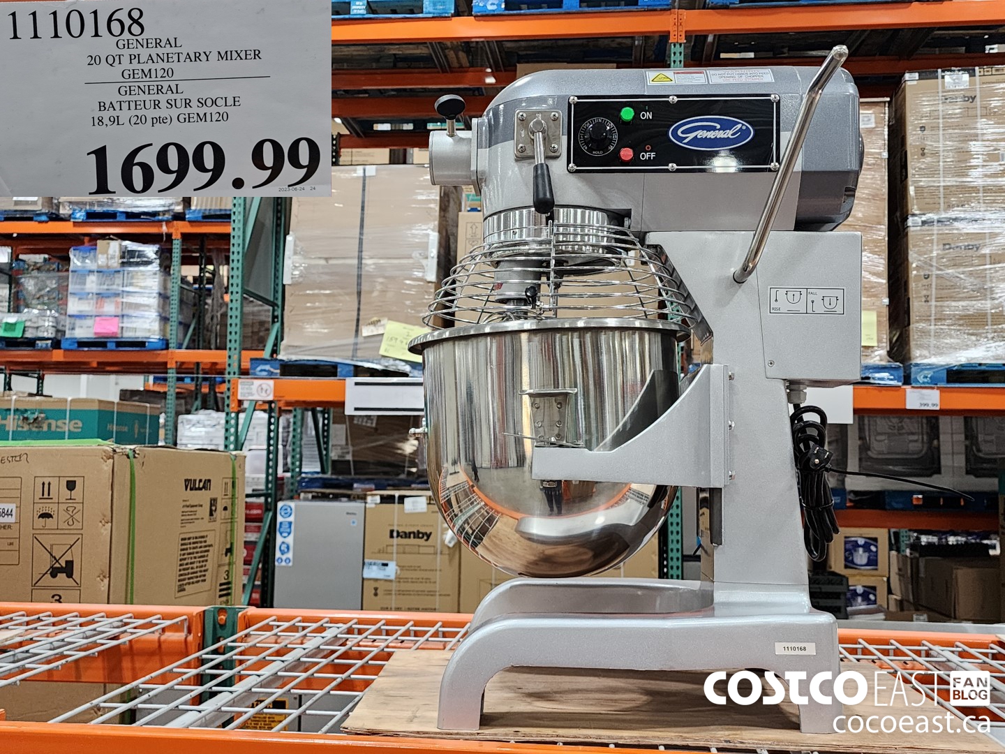 1110168 GENERAL 20 QT PLANETARY MIXER GEM120 $1699.99