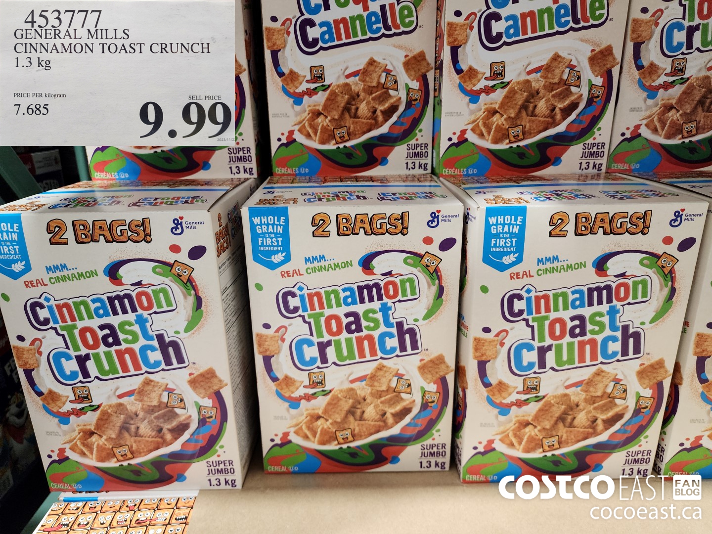 453777 GENERAL MILLS CINNAMON TOAST CRUNCH 1.3 kg $9.99