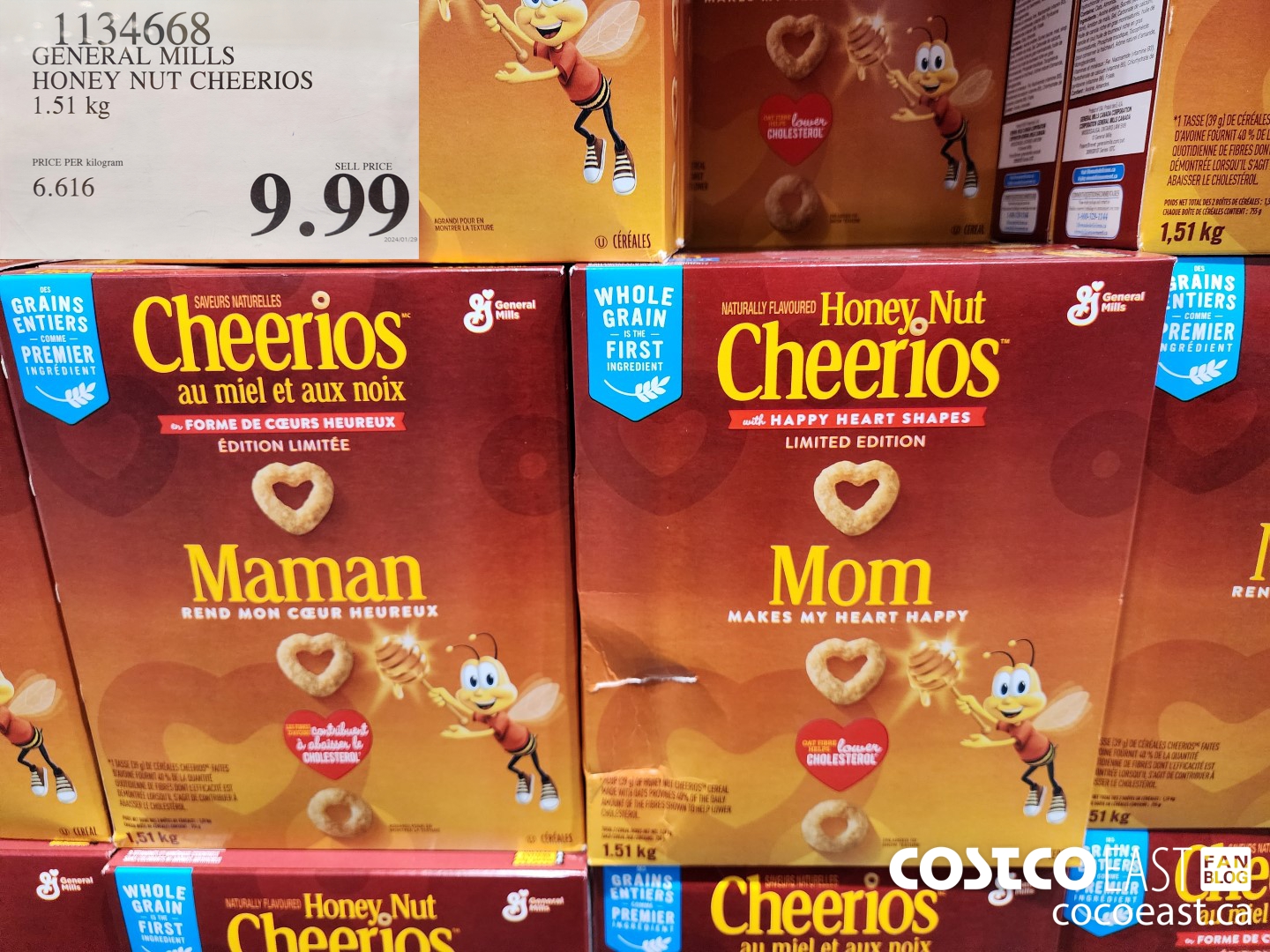 1134668 GENERAL MILLS HONEY NUT CHEERIOS 1.51 kg $9.99