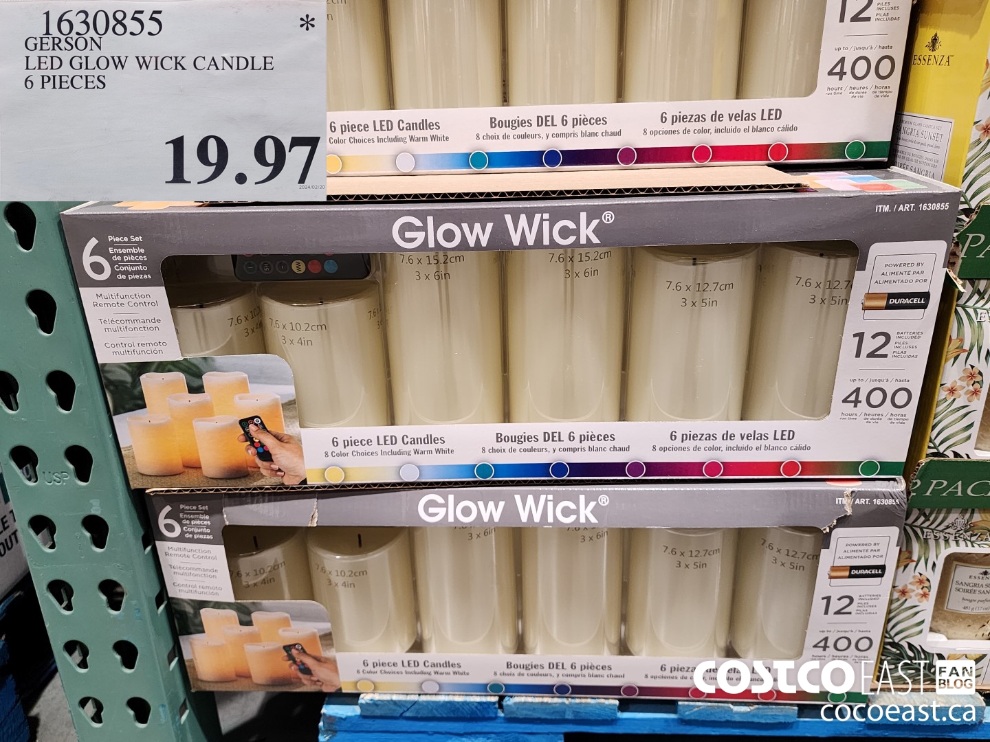 1630855 GERSON LED GLOW WICK CANDLE 6 PIECES $19.97