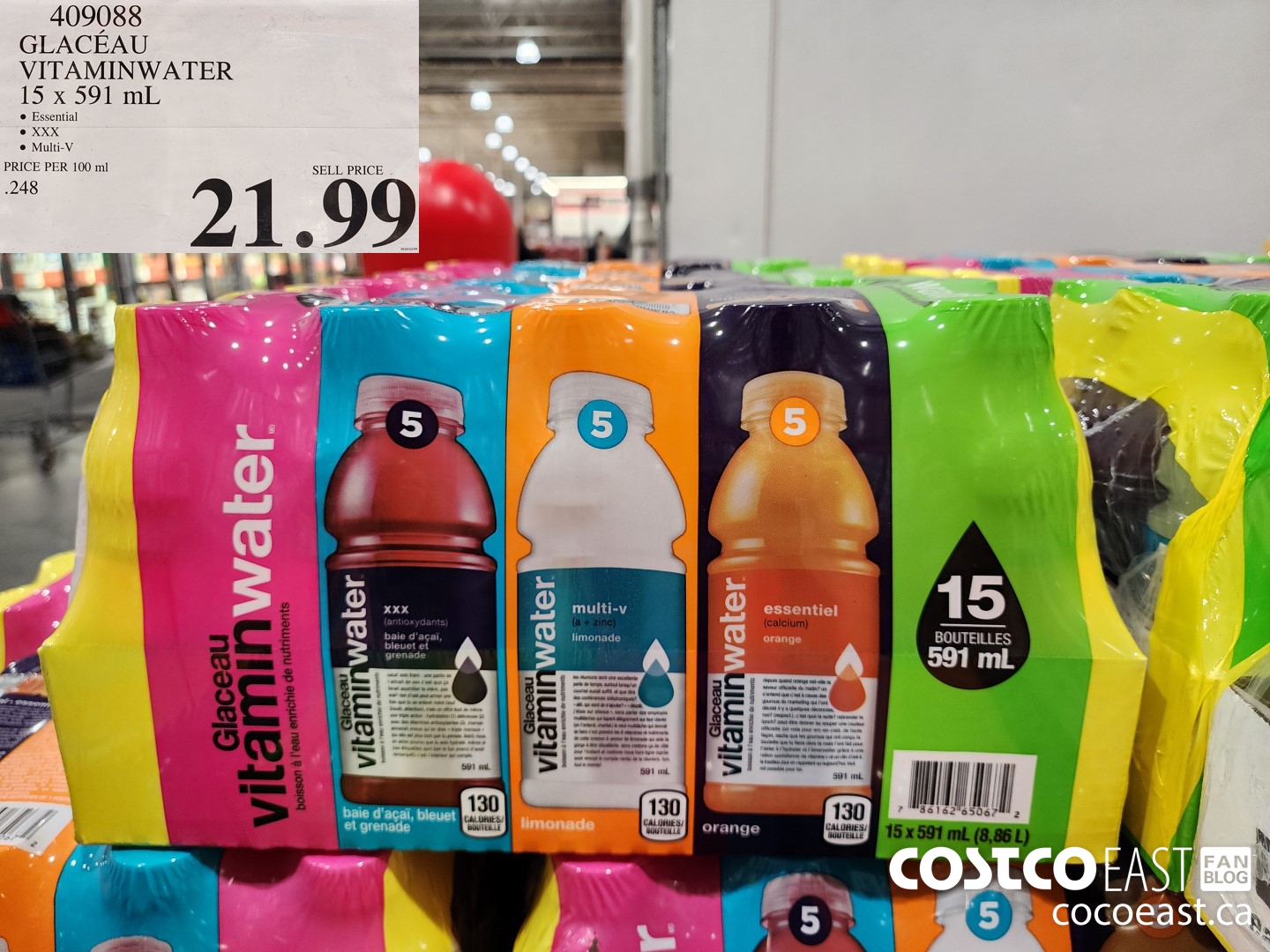 409088 GLACEAU VITAMINWATER VARIETY 15 X 591 ML $21.99