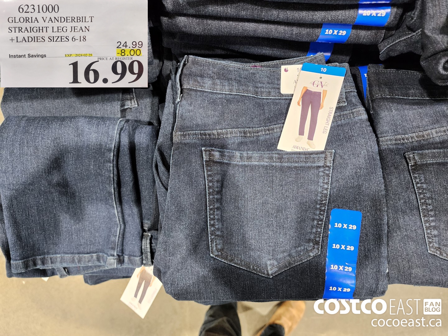 6231000 GLORIA VANDERBILT STRAIGHT LEG JEAN +LADIES SIZES 6-18 ($8.00 INSTANT SAVINGS EXPIRES ON 2024-02-25) $16.99