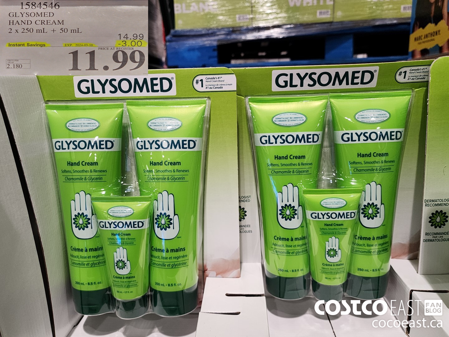1584546 GLYSOMED HAND CREAM 2x 250 mL + 50 mL ($3.00 INSTANT SAVINGS EXPIRES ON 2024-03-10) $11.99