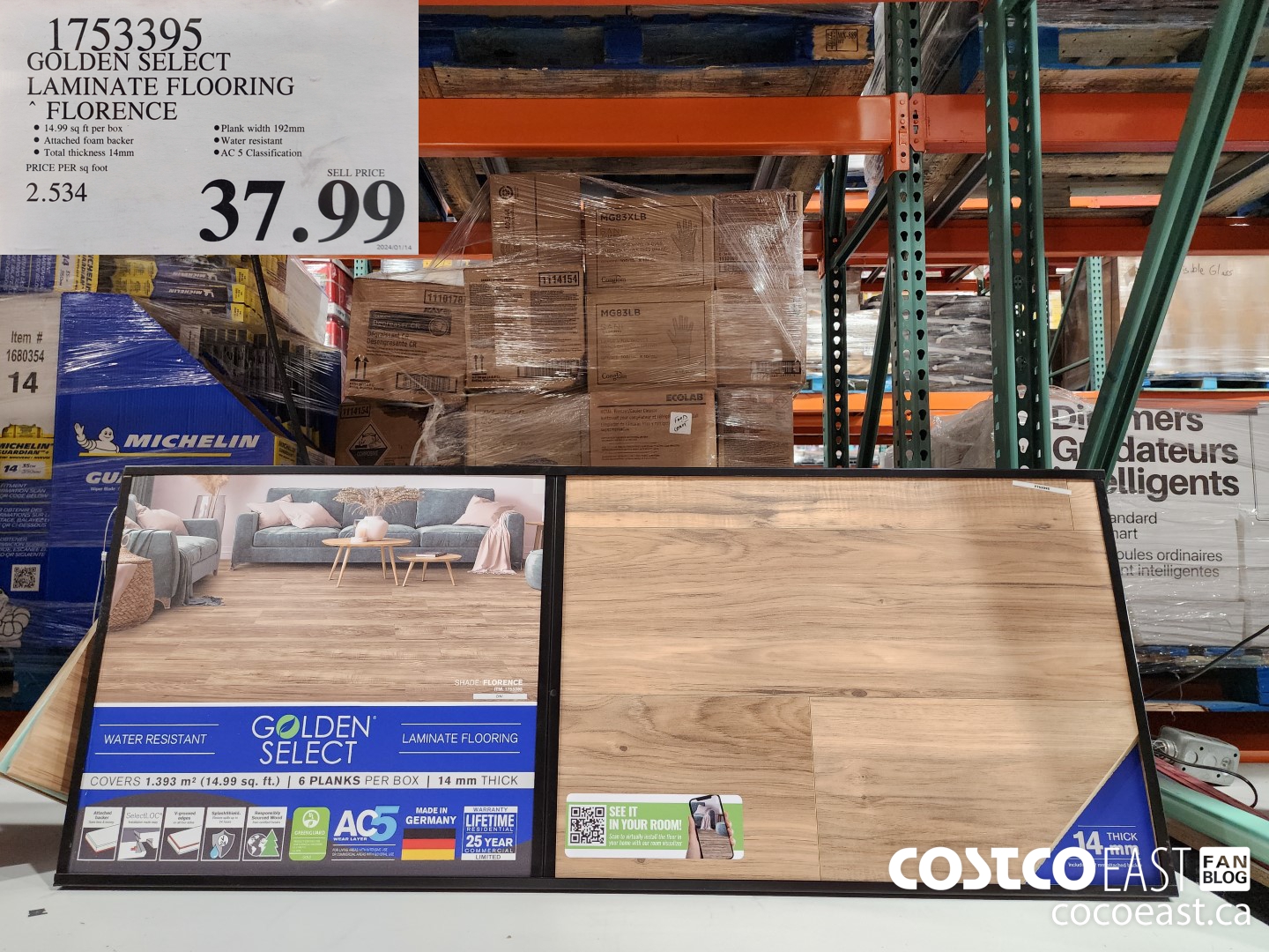 1753395 GOLDEN SELECT LAMINATE FLOORING FLORENCE $37.99