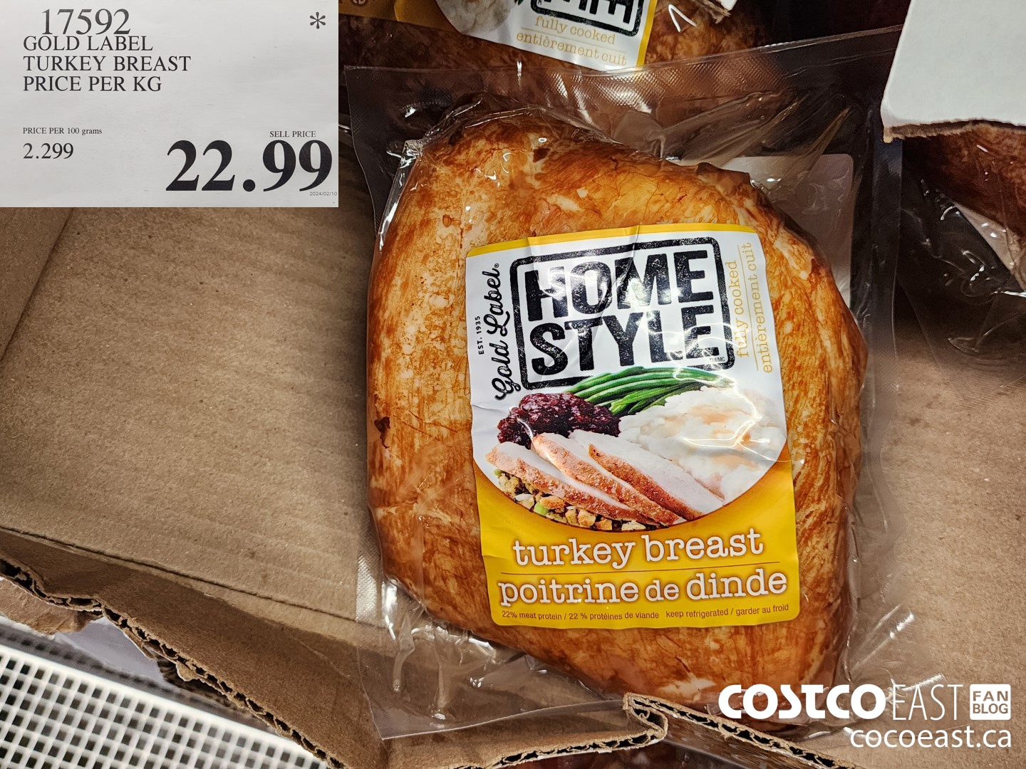 17592 GOLD LABEL TURKEY BREAST PRICE PER KG $22.99