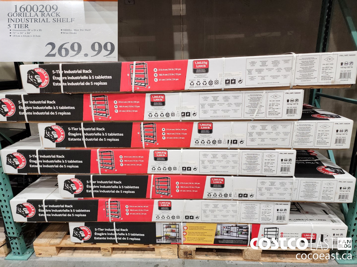 1600209 GORILLA RACK INDUSTRIAL SHELF 5 TIER $269.99