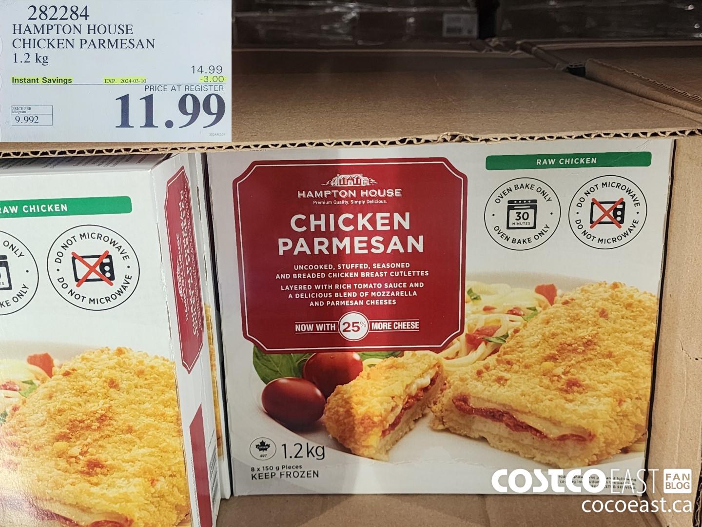 282284 HAMPTON HOUSE CHICKEN PARMESAN 1.2 kg ($3.00 INSTANT SAVINGS EXPIRES ON 2024-03-10) $11.99