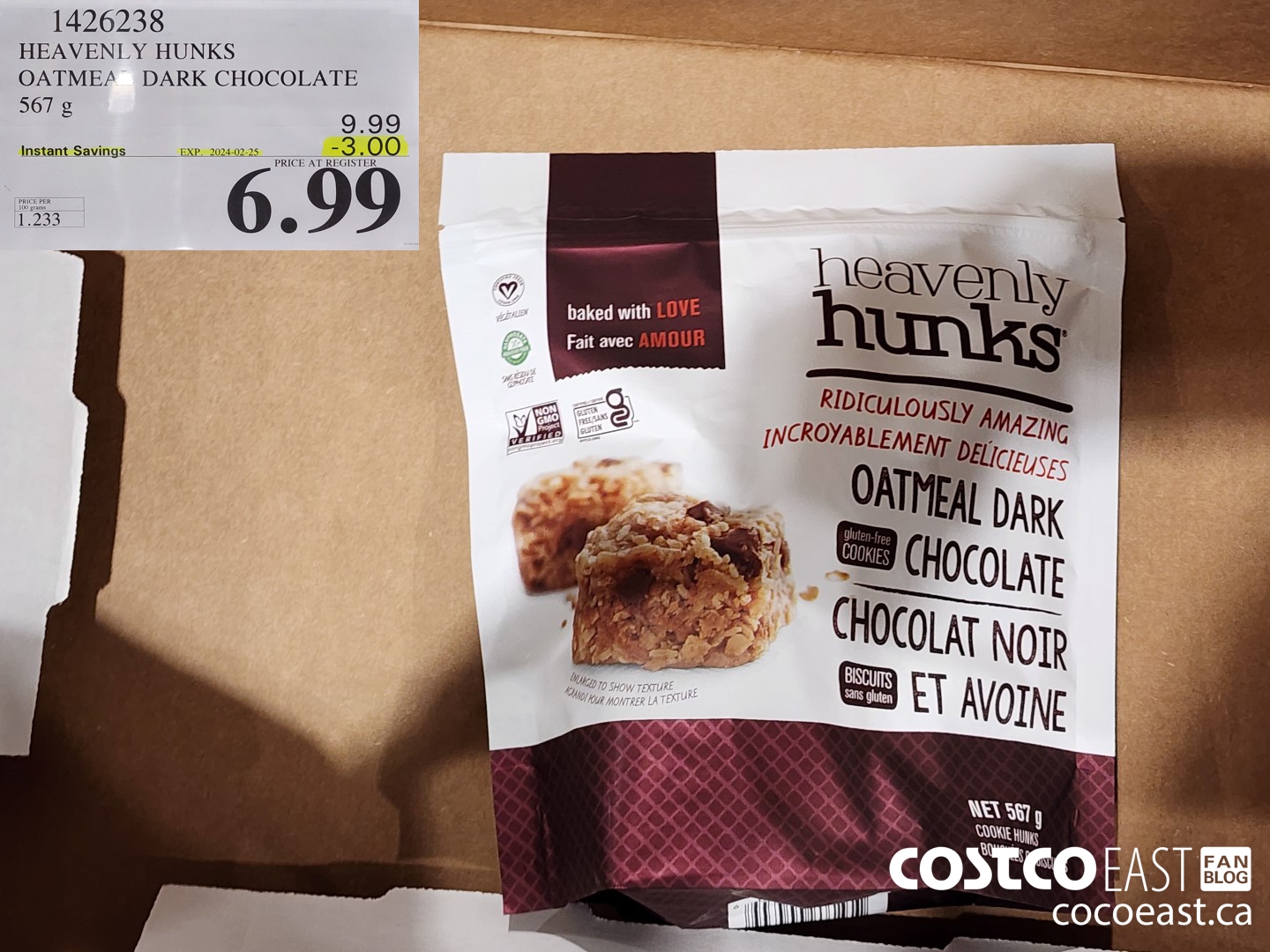 1426238 HEAVENLY HUNKS OATMEAL DARK CHOCOLATE 567 g ($3.00 INSTANT SAVINGS EXPIRES ON 2024-02-25) $6.99