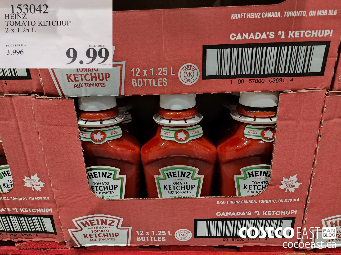 153042 HEINZ TOMATO KETCHUP 2 X 1.25 L $9.99
