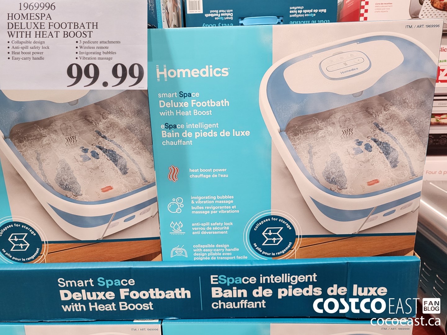 1969996 HOMESPA DELUXE FOOTBATH WITH HEAT BOOST $99.99