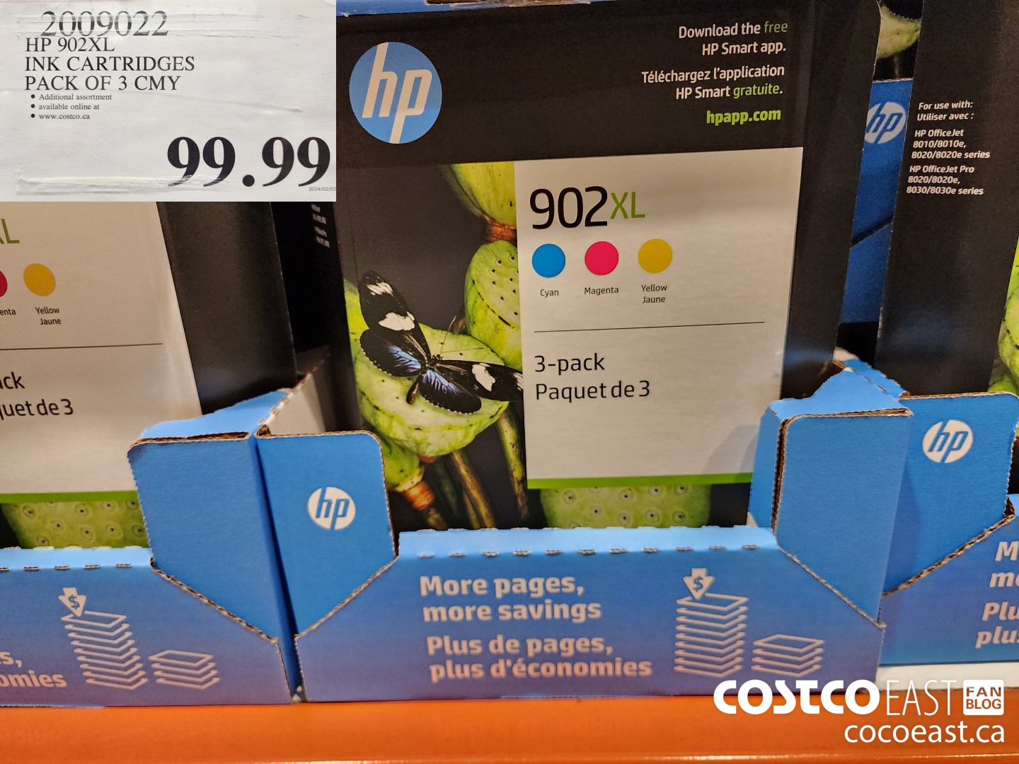 2009022 HP 902XL INK CARTRIDGES PACK OF 3 CMY $99.99