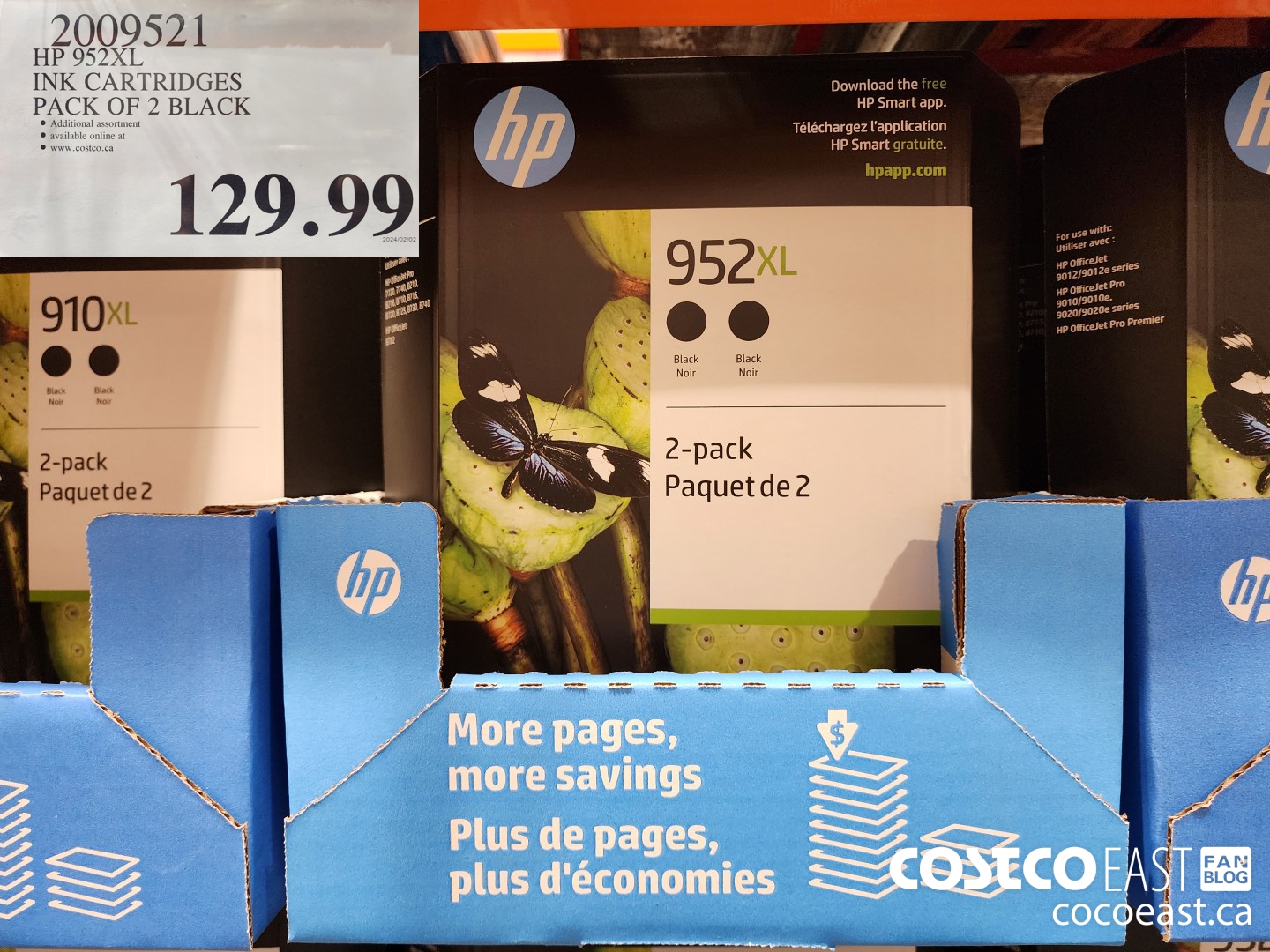 2009521 HP 952XL INK CARTRIDGES PACK OF 2 BLACK $129.99