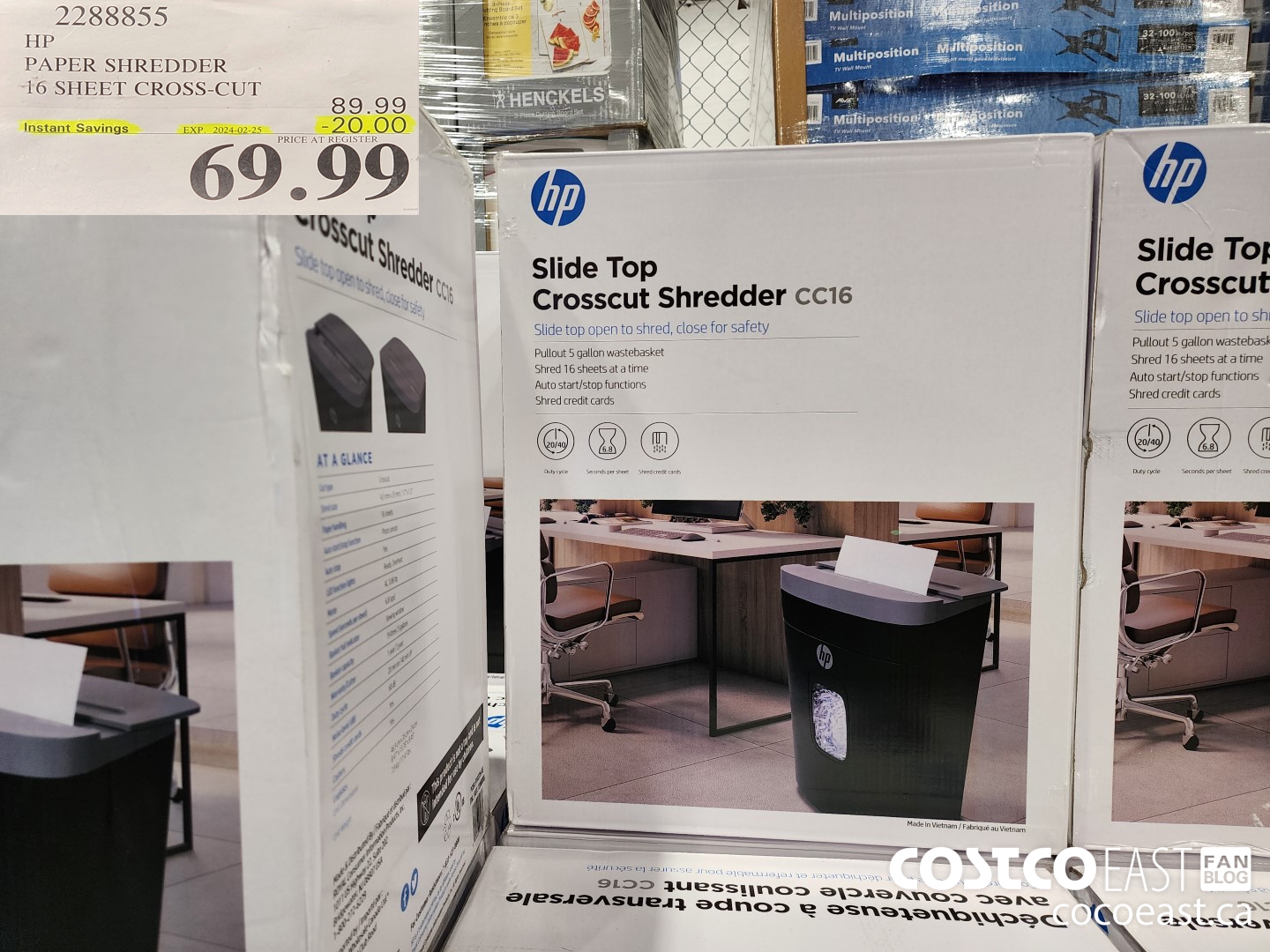 2288855 HP PAPER SHREDDER 16 SHEET CROSS-CUT ($20.00 INSTANT SAVINGS EXPIRES ON 2024-02-25) $69.99