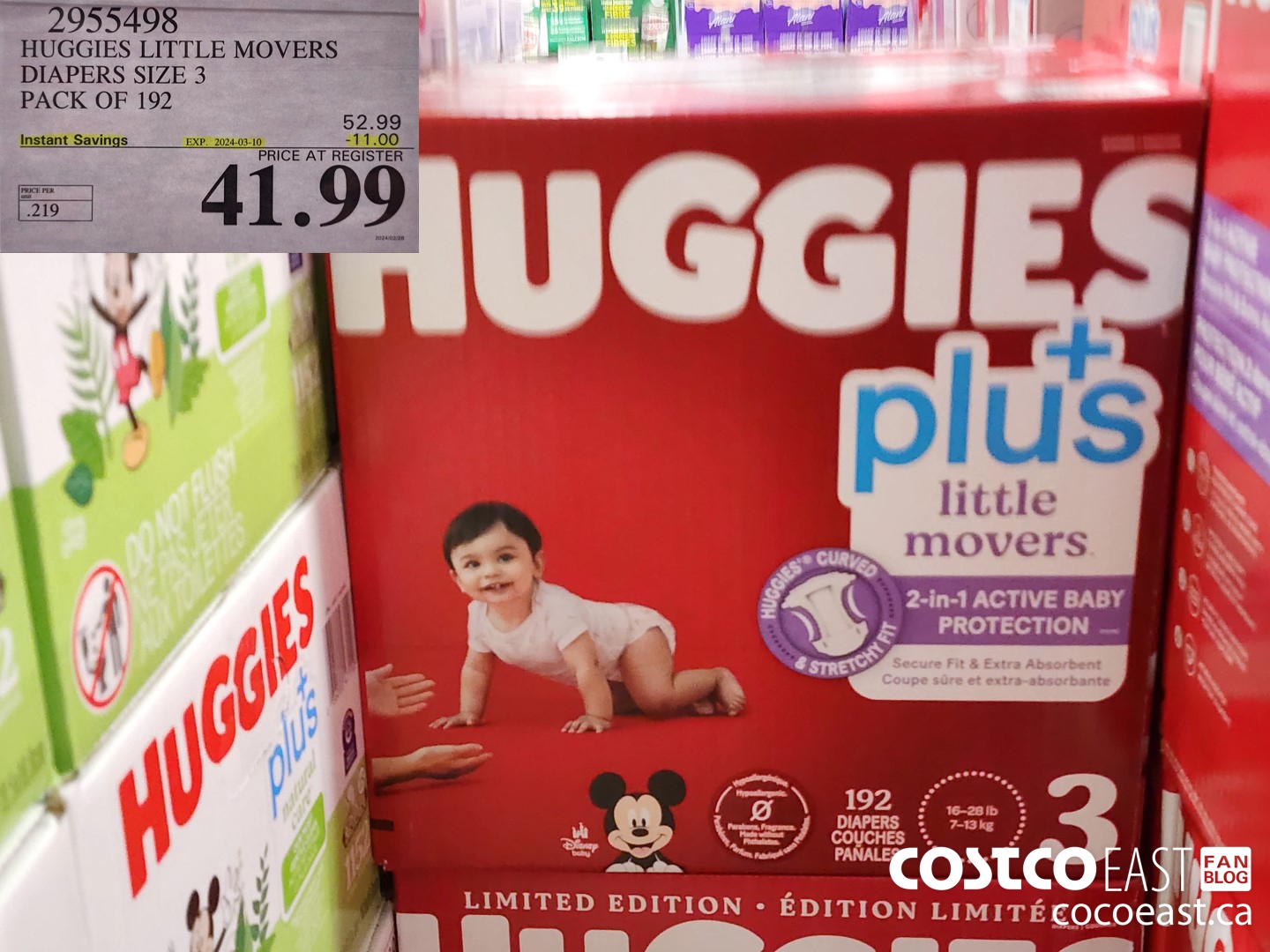 2955498 HUGGIES LITTLE MOVERS DIAPERS SIZE 3 PACK OF 192 ($11.00 INSTANT SAVINGS EXPIRES ON 2024-03-10) $41.99