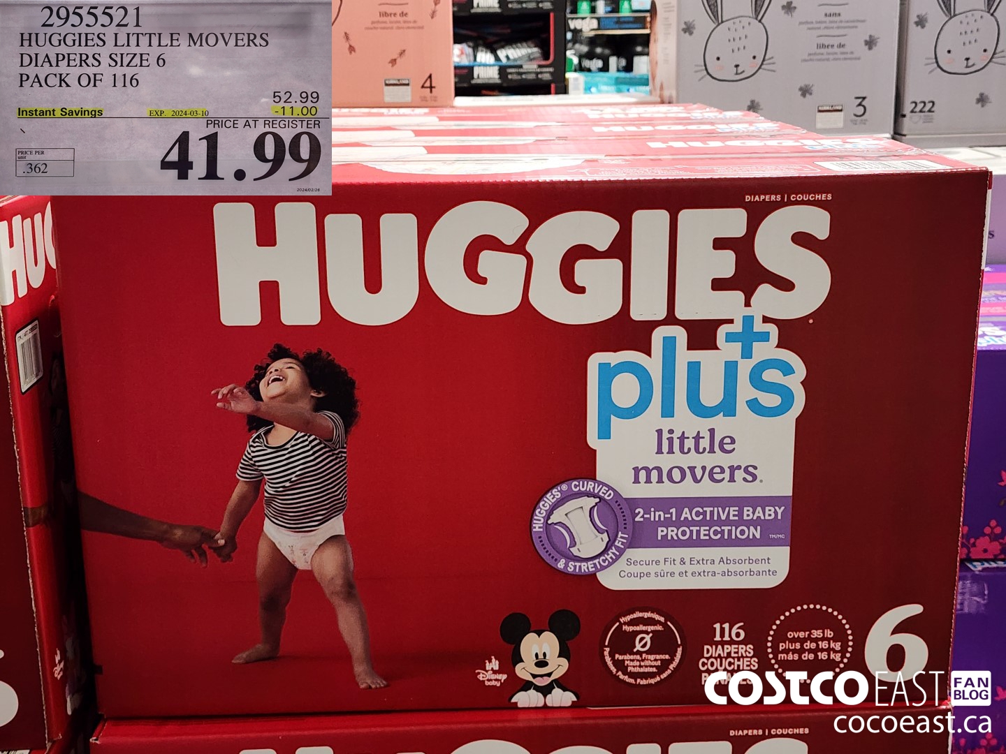 2955521 HUGGIES LITTLE MOVERS DIAPERS SIZE 6 PACK OF 116 ($11.00 INSTANT SAVINGS EXPIRES ON 2024-03-10) $41.99