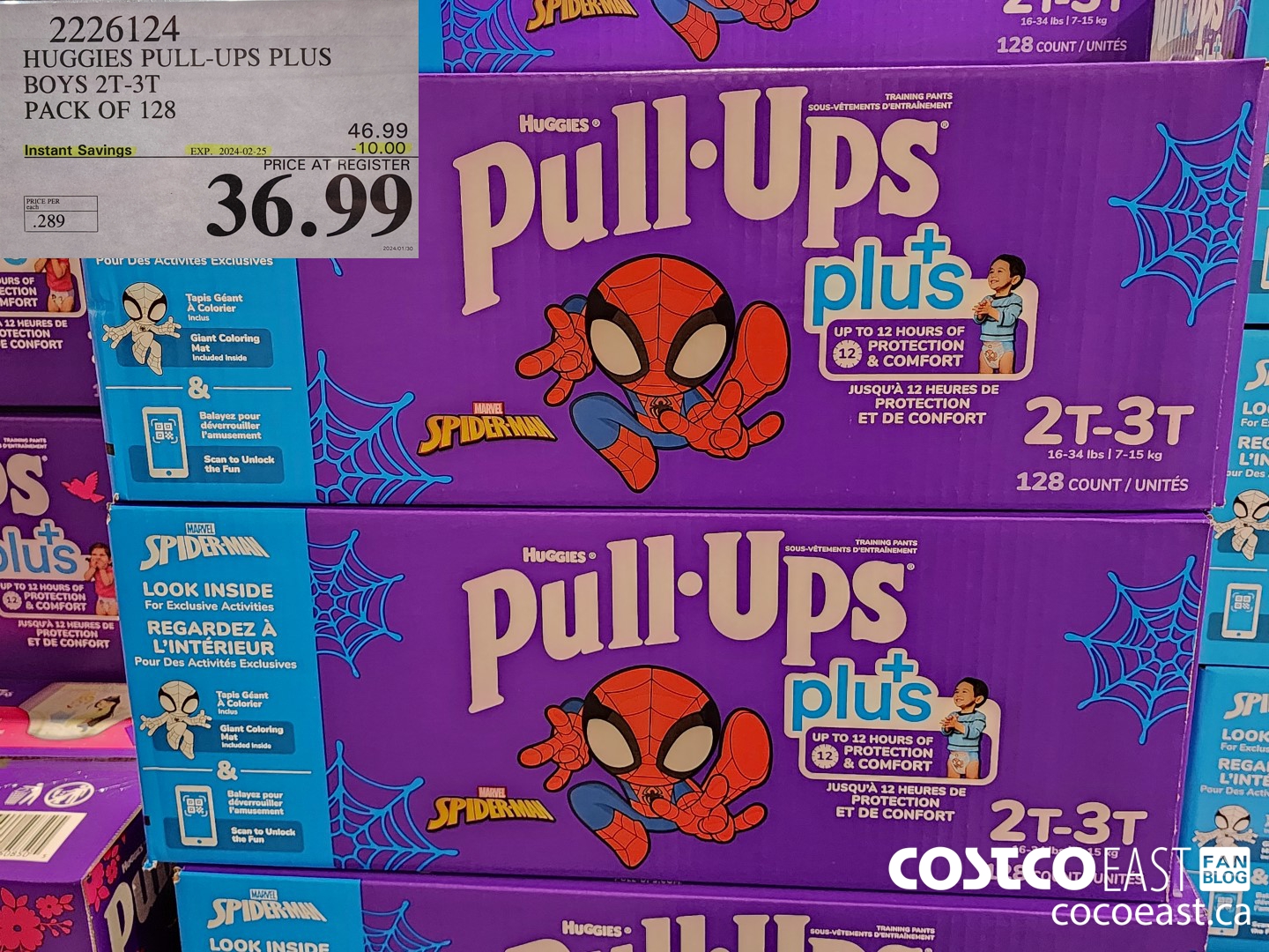 2226124 HUGGIES PULL-UPS PLUS BOYS 2T-3T PACK OF 128 ($10.00 INSTANT SAVINGS EXPIRES ON 2024-02-25) $36.99