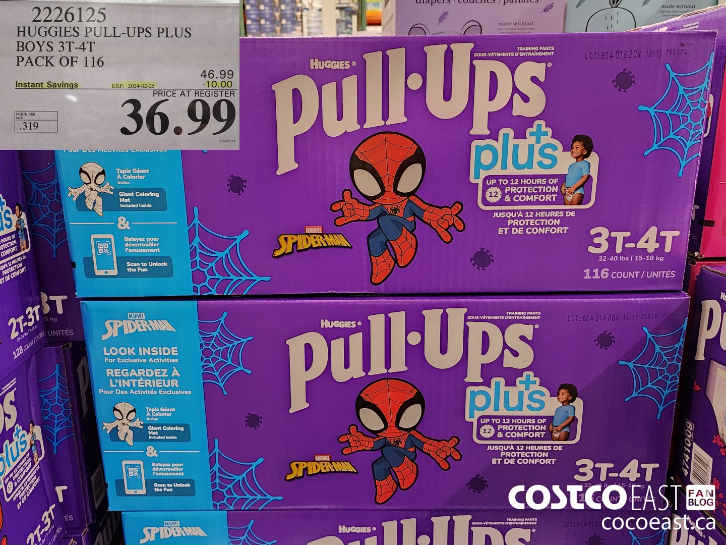2226125 HUGGIES PULL-UPS PLUS BOYS 3T-4T PACK OF 116 ($10.00 INSTANT SAVINGS EXPIRES ON 2024-02-25) $36.99