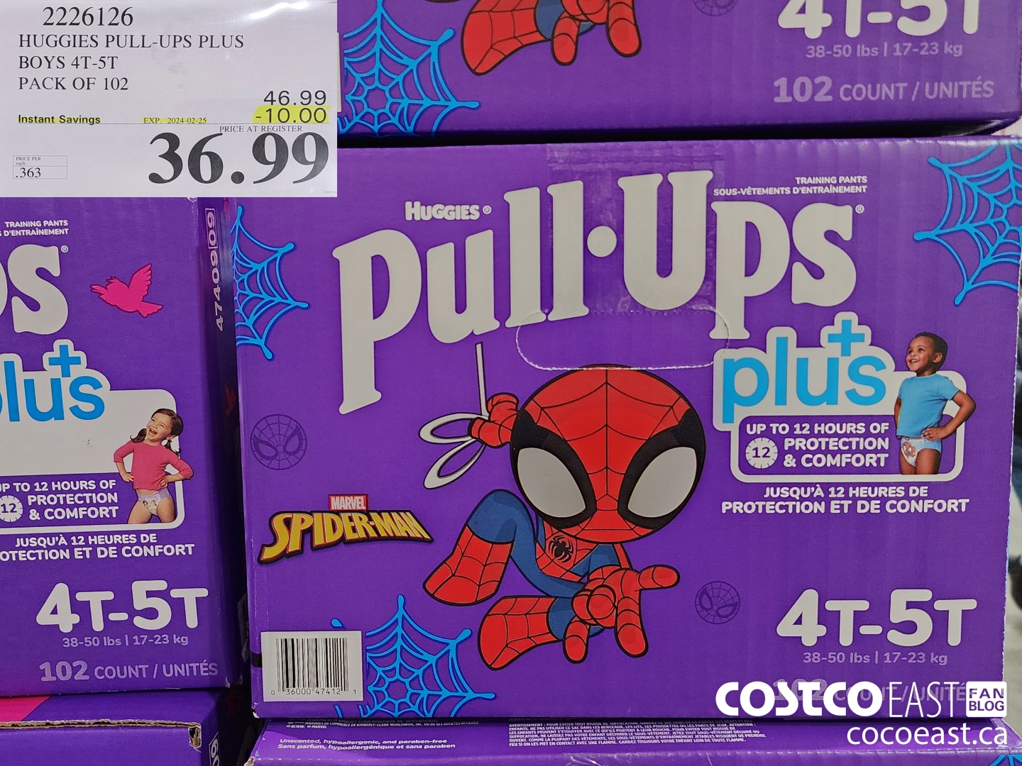 2226126 HUGGIES PULL-UPS PLUS BOYS 4T-5T PACK OF 102 ($10.00 INSTANT SAVINGS EXPIRES ON 2024-02-25) $36.99