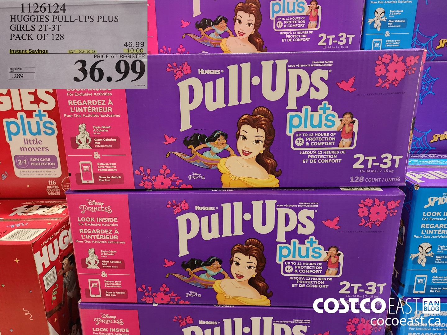 1126124 HUGGIES PULL-UPS PLUS GIRLS 2T-3T PACK OF 128 ($10.00 INSTANT SAVINGS EXPIRES ON 2024-02-25) $36.99