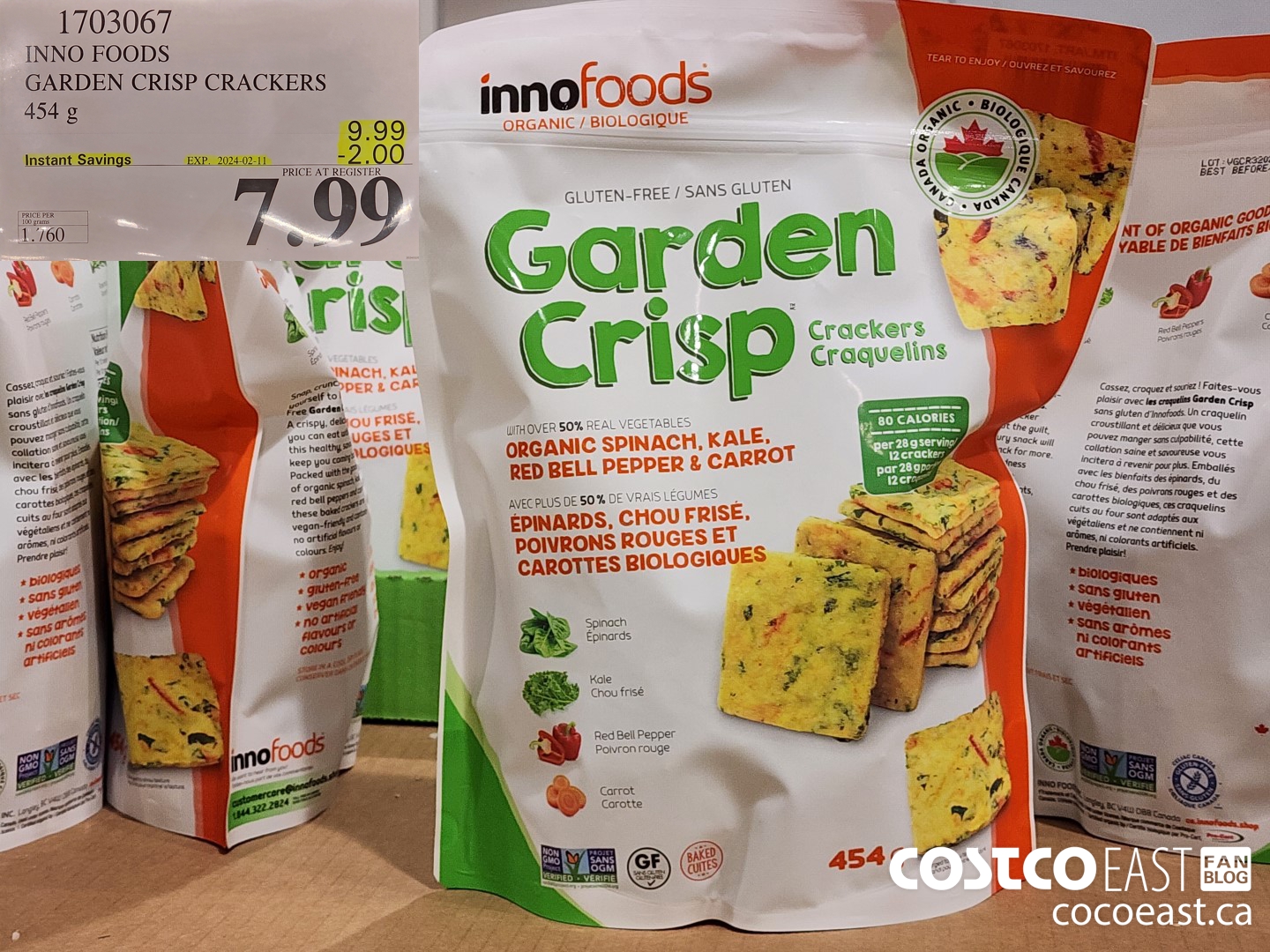 1703067 INNO FOODS GARDEN CRISP CRACKERS 454 G ($2.00 INSTANT SAVINGS EXPIRES ON 2024-02-11) $7.99