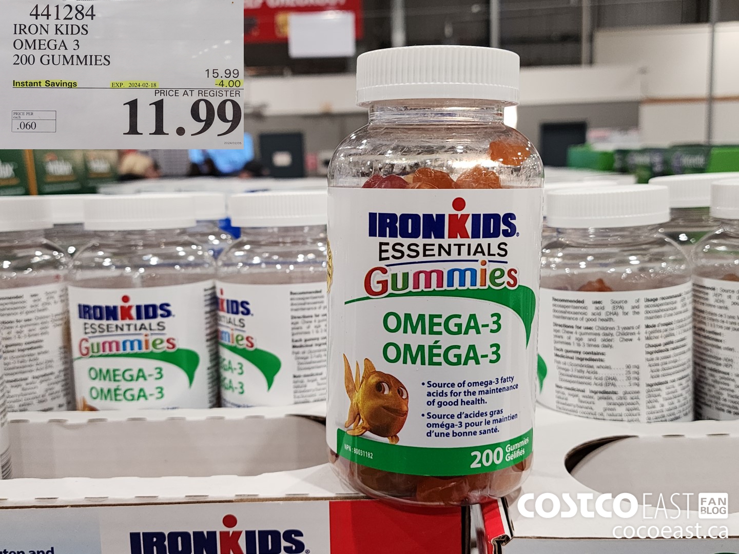 441284 IRON KIDS OMEGA 3 200 GUMMIES ($4.00 INSTANT SAVINGS EXPIRES ON 2024-02-18) $11.99