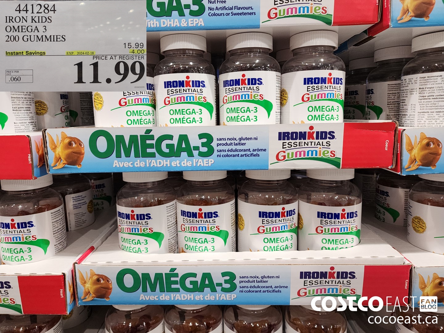 441284 IRON KIDS OMEGA 3 200 GUMMIES ($4.00 INSTANT SAVINGS EXPIRES ON 2024-02-18) $11.99