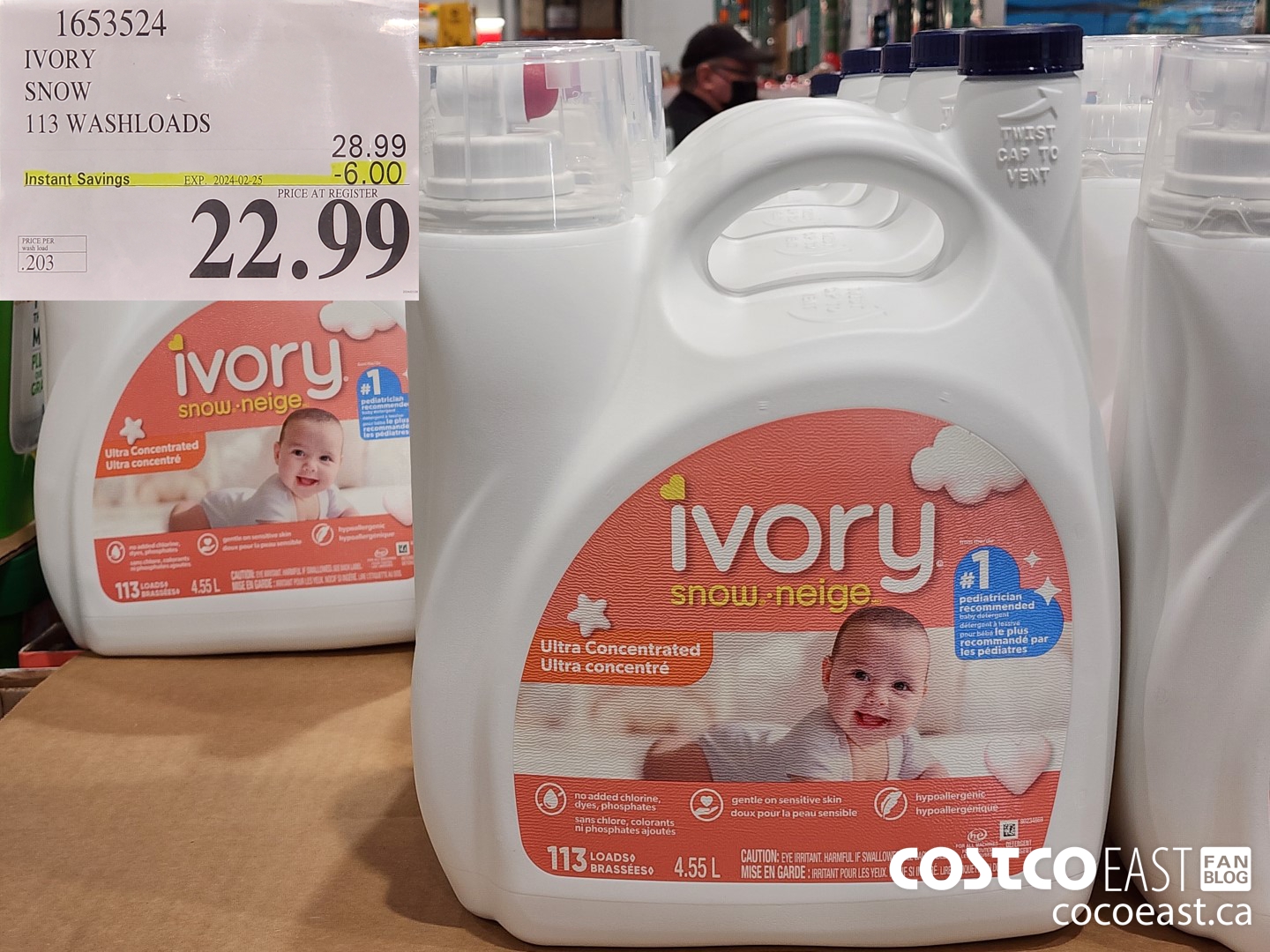 1653524 IVORY SNOW 113 washloads ($6.00 INSTANT SAVINGS EXPIRES ON 2024-02-25) $22.99