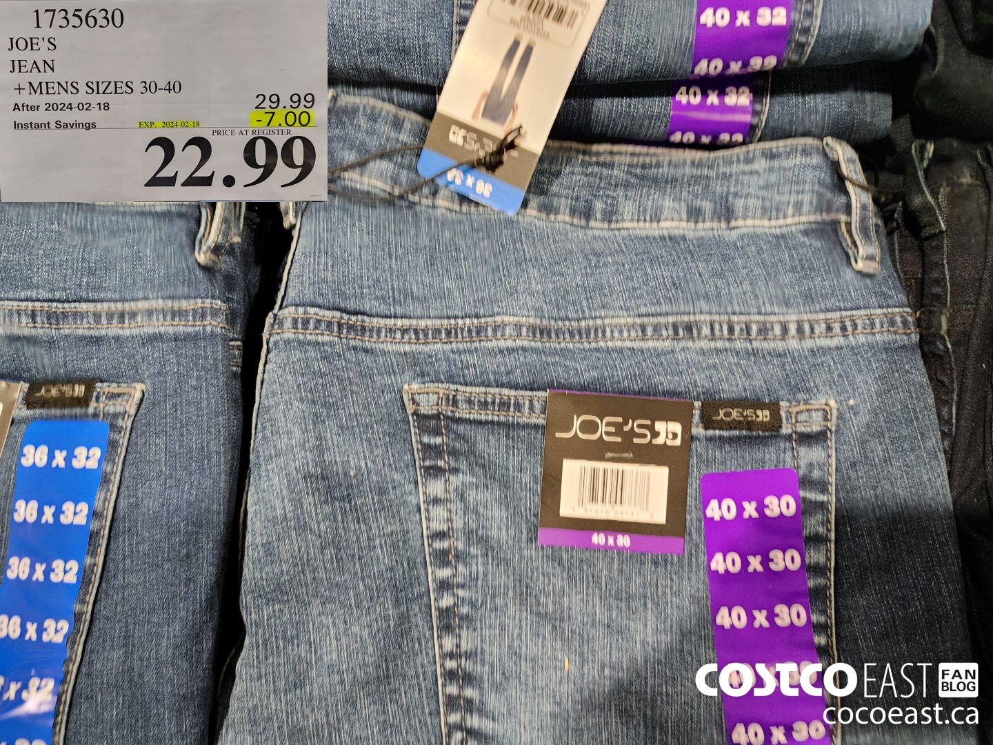 1735630 JOE'S JEAN + MENS SIZES 30-40 ($7.00 INSTANT SAVINGS EXPIRES ON 2024-02-18) $22.99