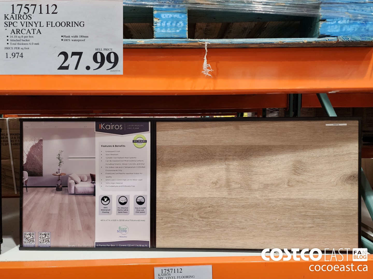 1757112 KAIROS SPC VINYL FLOORING ARCATA $27.99