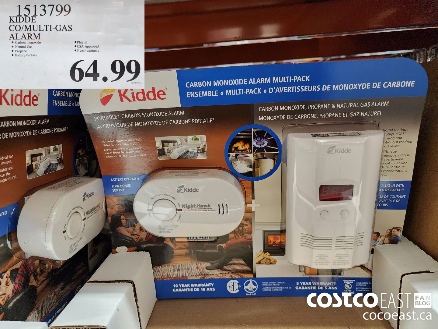 1513799 KIDDE CO/MULTI-GAS ALARM $64.99