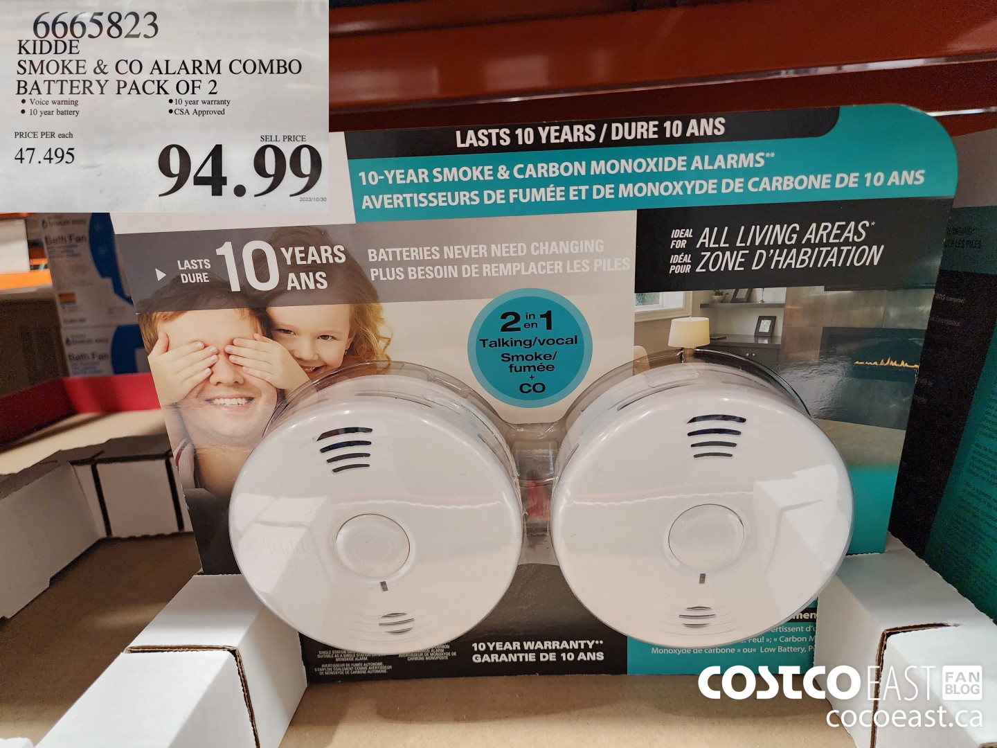 6665823 KIDDE SMOKE & CO ALARM COMBO BATTERY PACK OF 2 $94.99